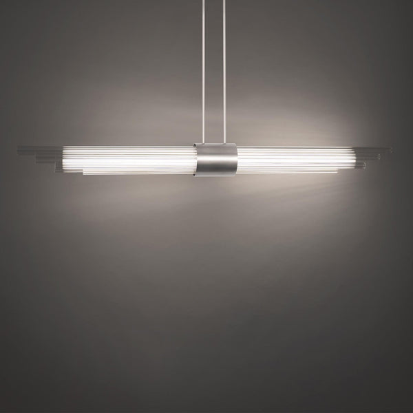 Luzerne 56in Led Linear Pendant 3000k In Brushed Nickel – Foundry Lighting