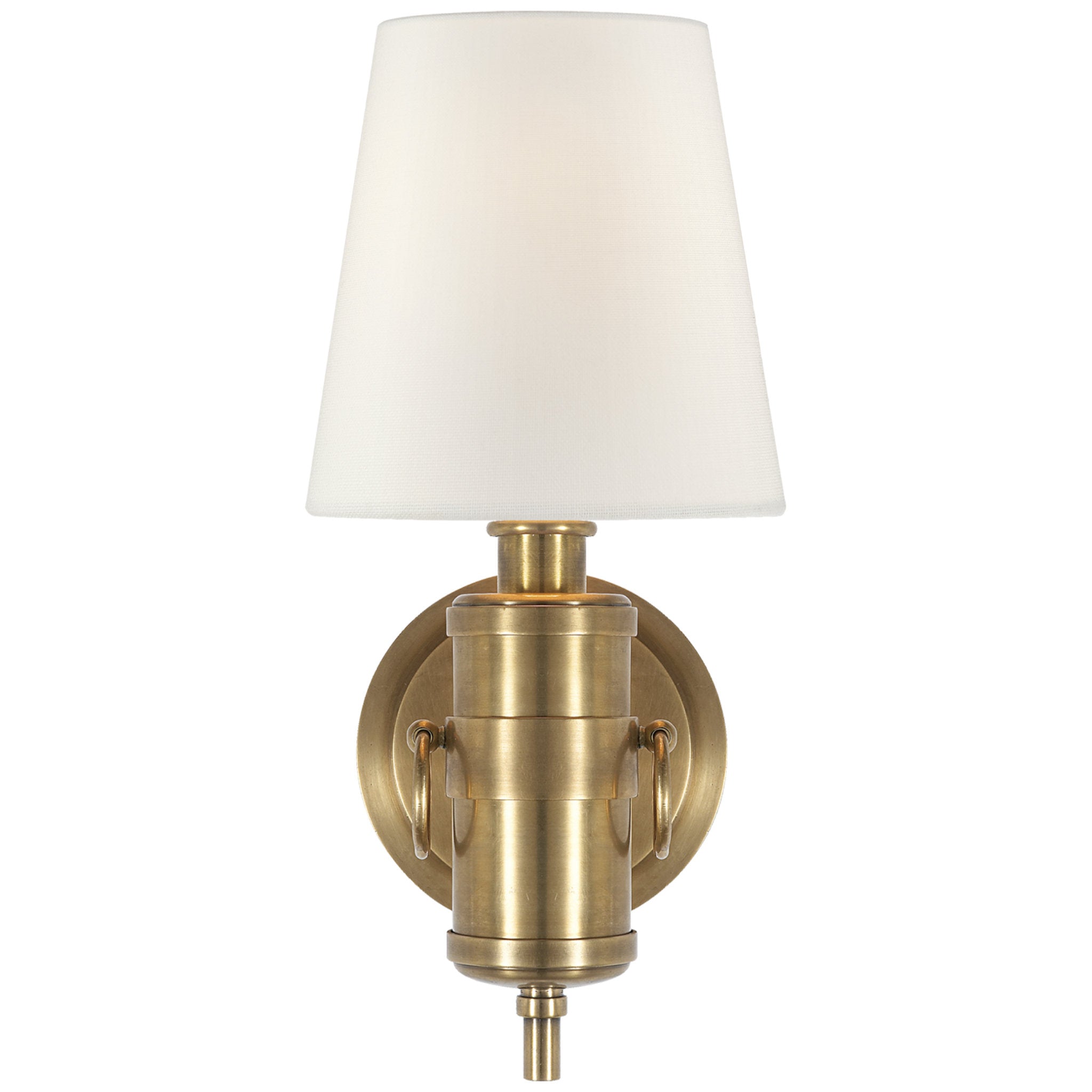Thomas O'Brien Vendome Triple Sconce in Hand-Rubbed Antique Brass with