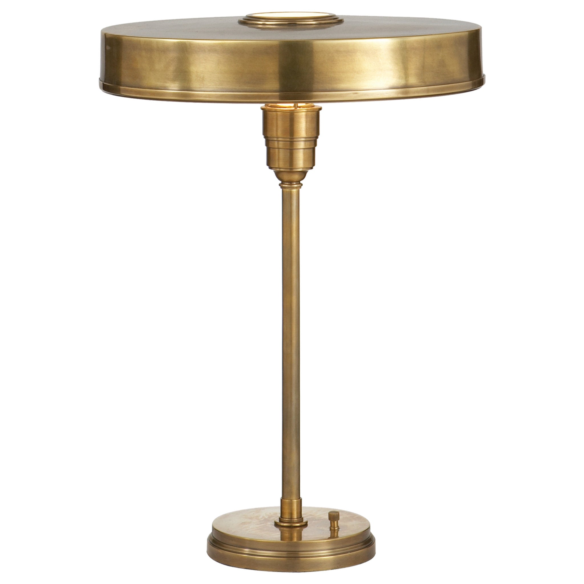 Visual Comfort Bryant Modern Antique Brass Linen Shade Table Lamp