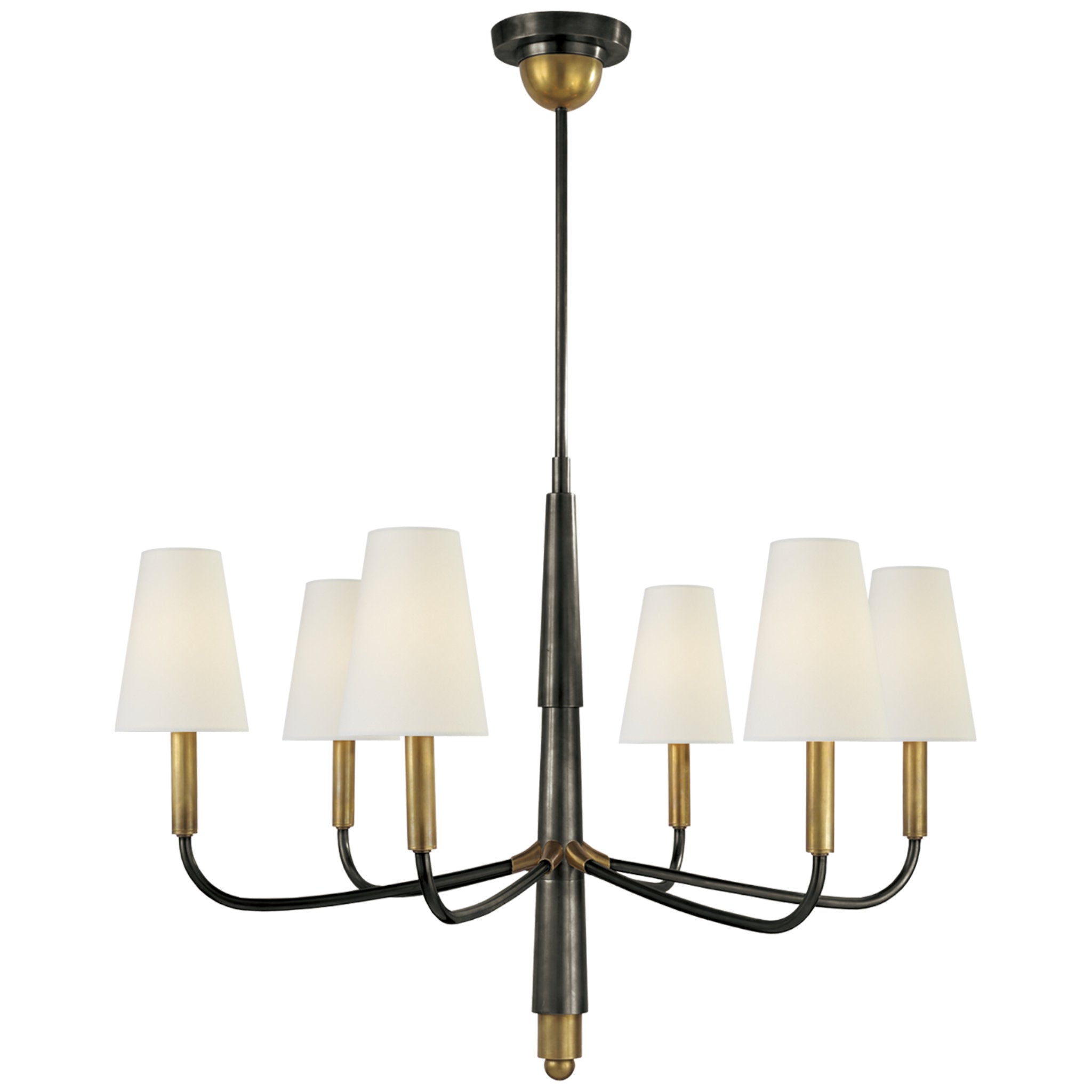 Visual Comfort SL 5820HAB-L Hand-Rubbed Antique Brass Square 6 Light 24  Wide Chandelier 