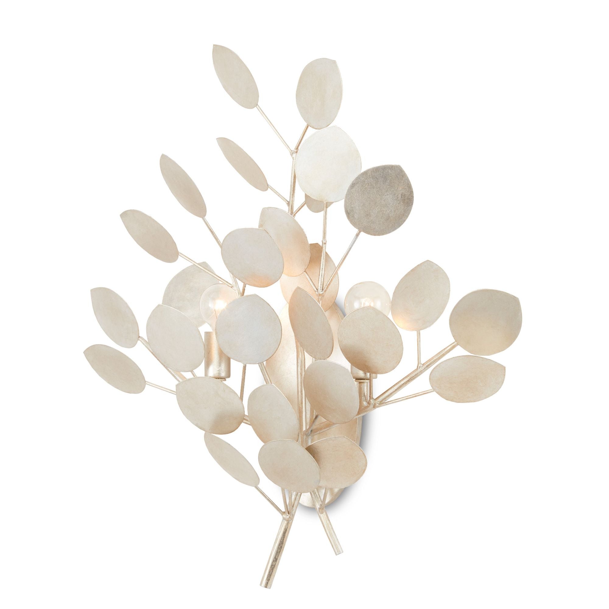 Lunaria Silver Wall Sconce - Contemporary Silver Leaf