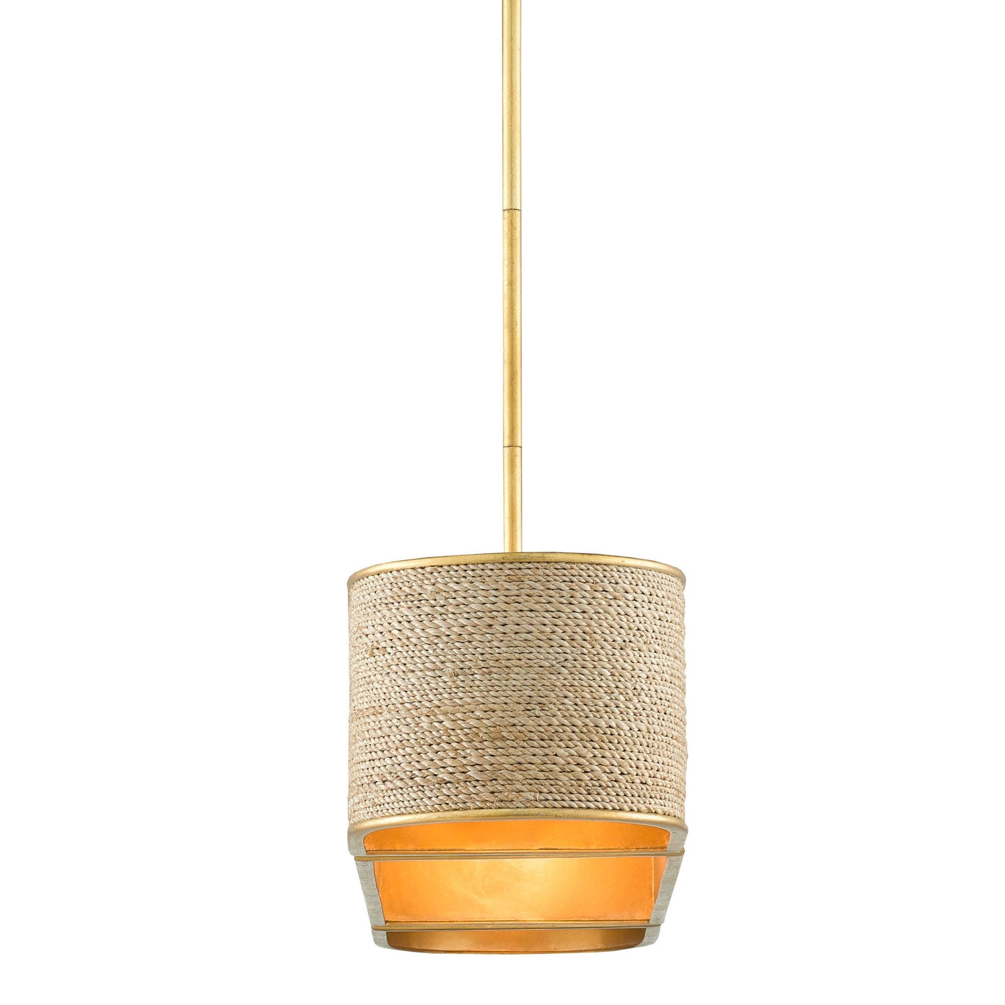 Tenby Rope Oval Chandelier - Contemporary Gold Leaf/Abaca Rope