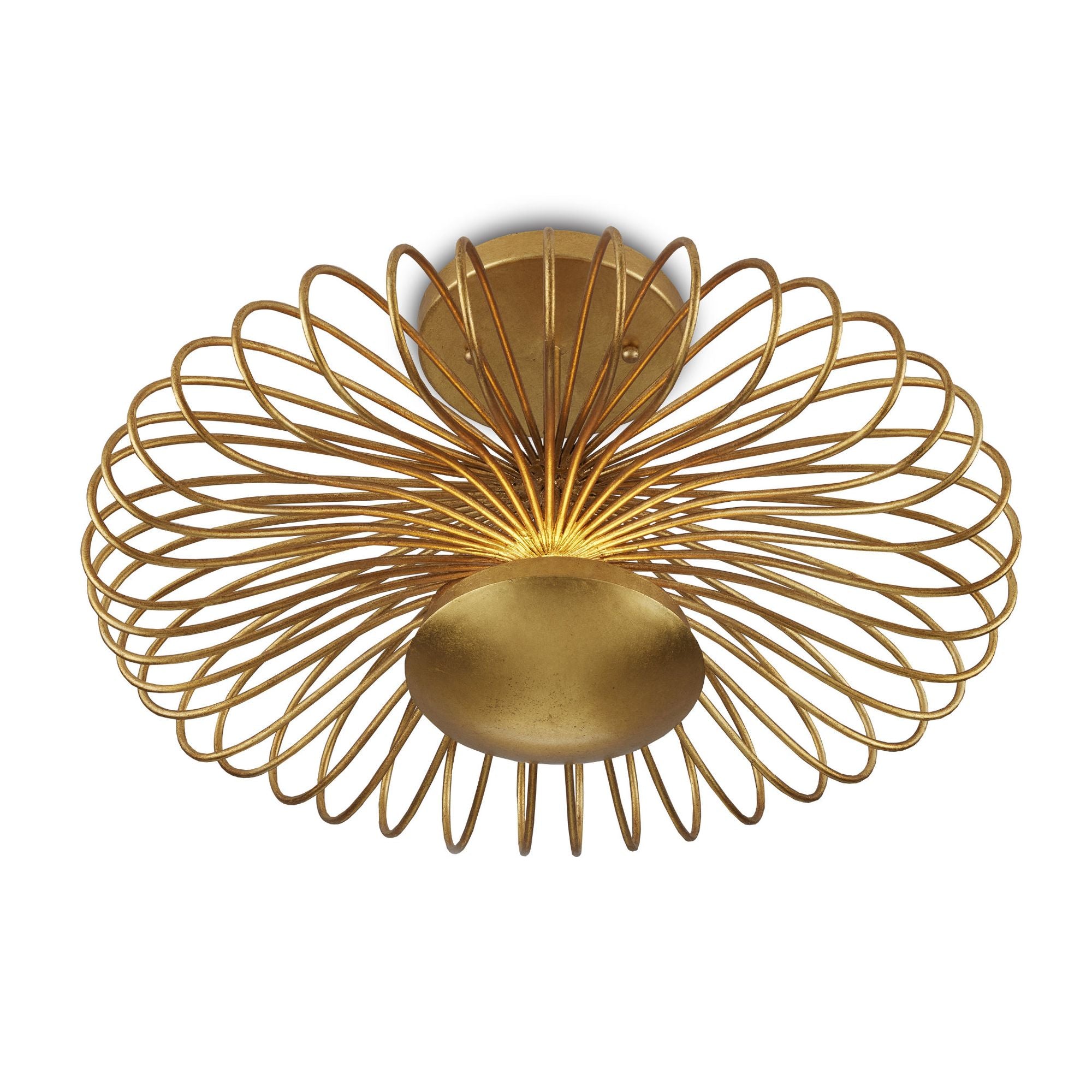 Vintner Green Semi-Flush Mount - Contemporary Gold Leaf/Green