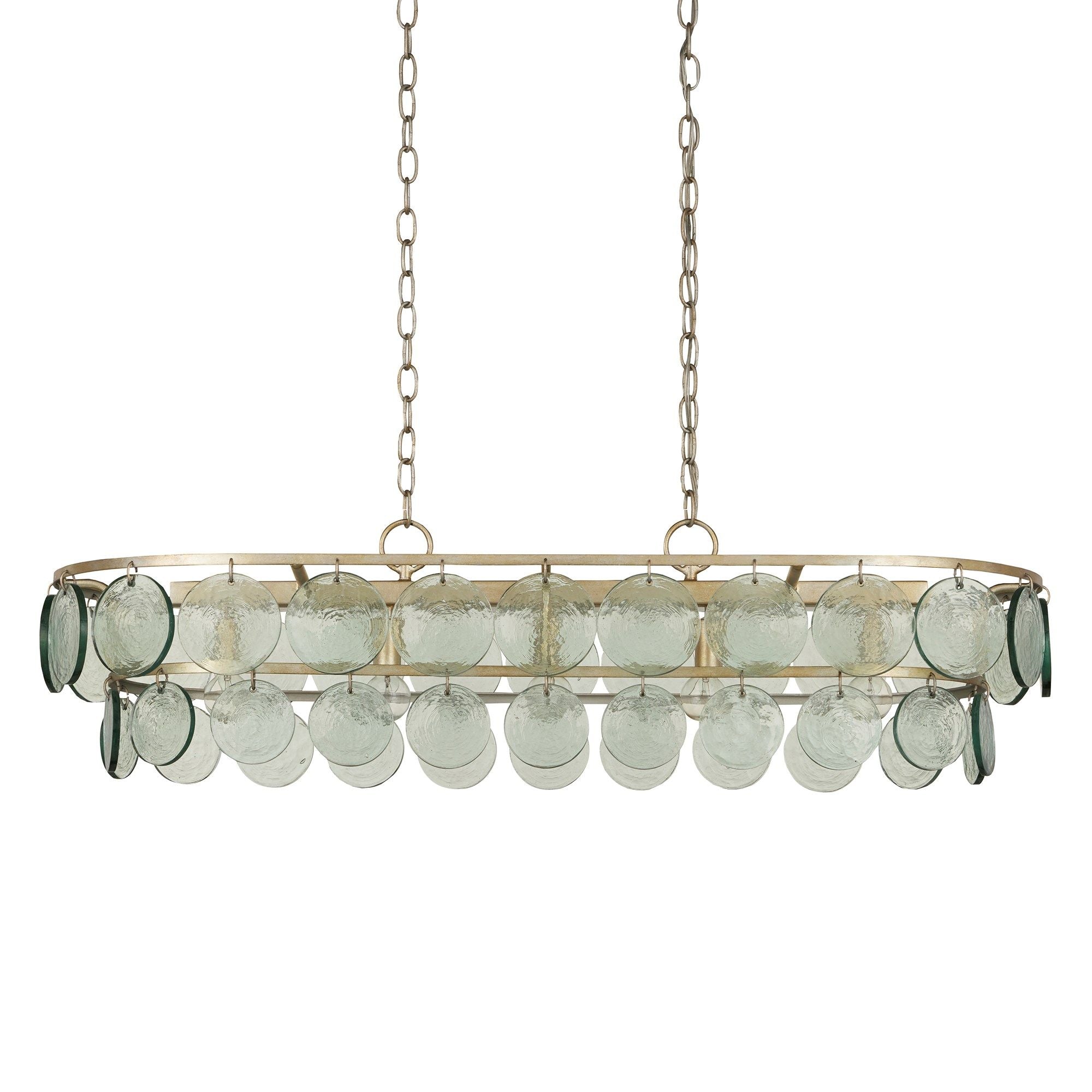 Settat Recycled Glass Chandelier - Silver Leaf/Clear