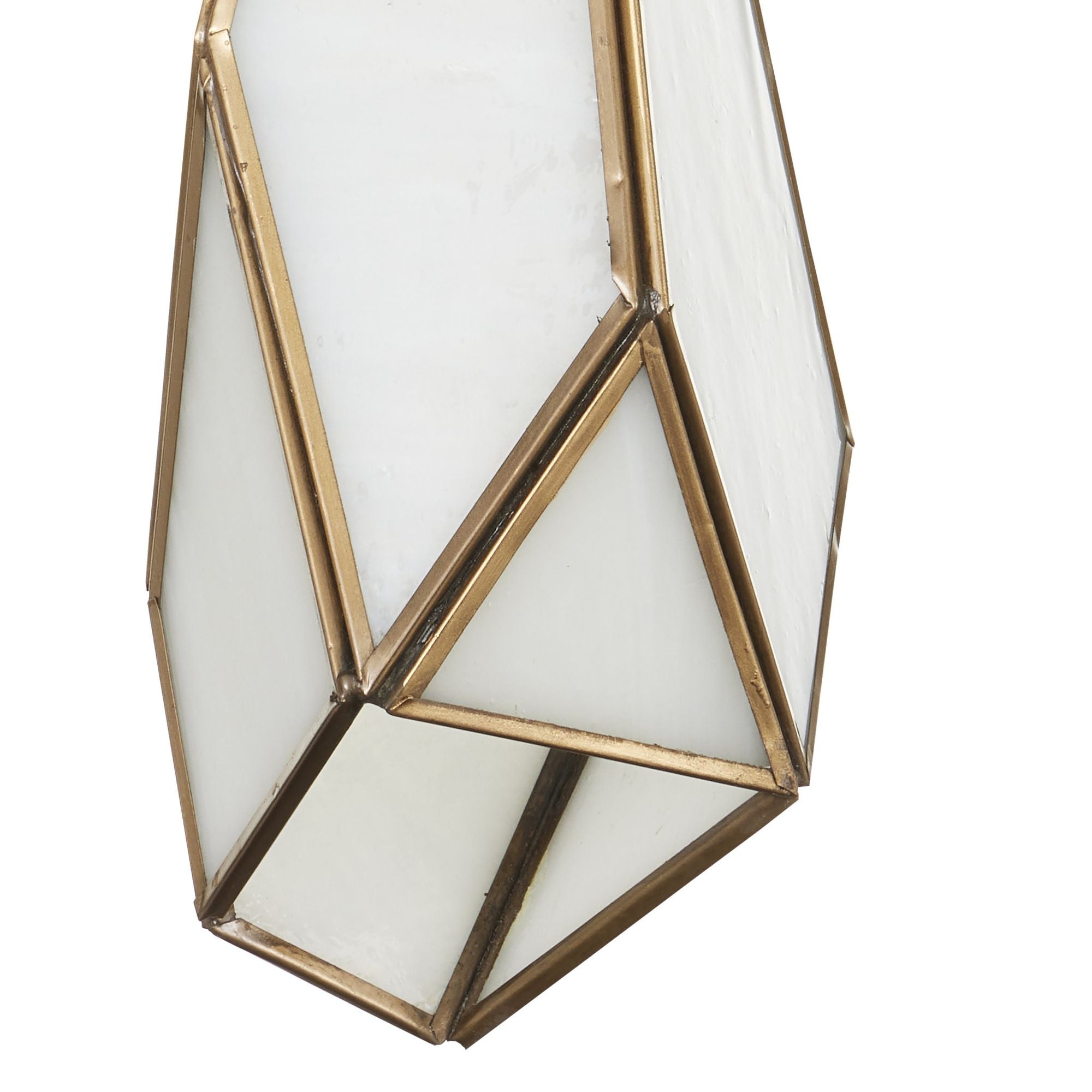 Glace White 7-Light Rectangular Multi-Drop Pendant - White/Antique Brass/Silver