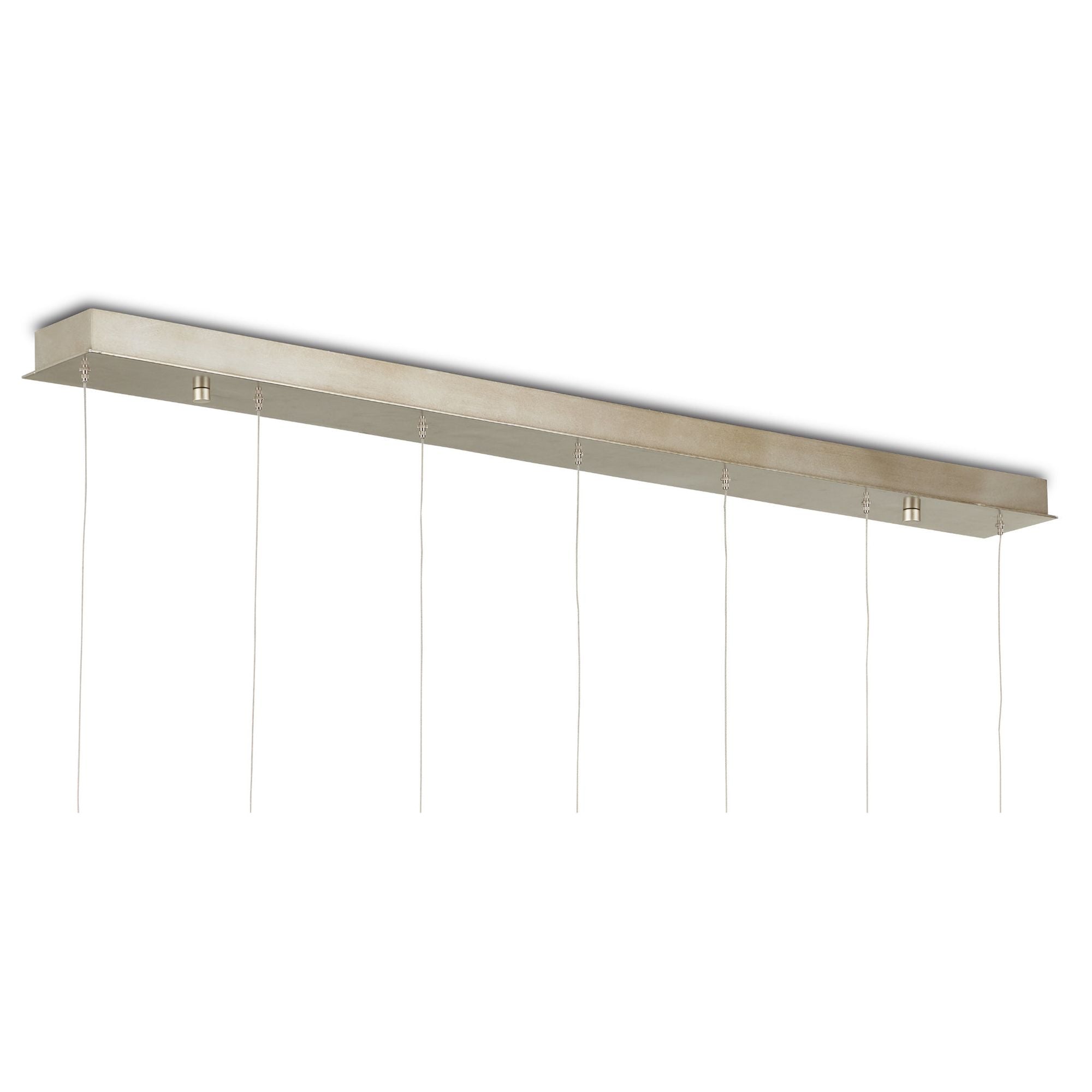 Glace White 7-Light Rectangular Multi-Drop Pendant - White/Antique Brass/Silver