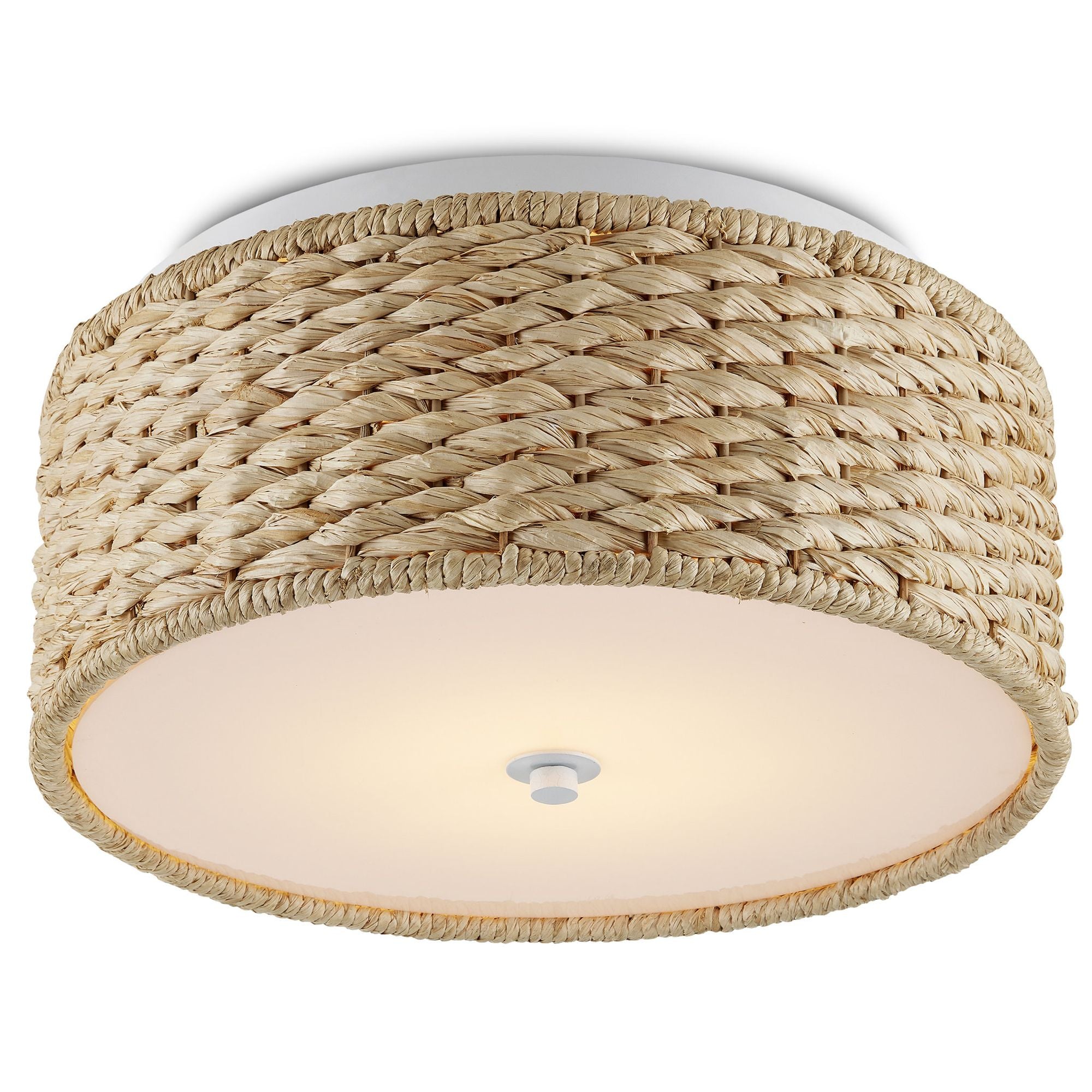 Colchester Raffia Flush Mount - Natural/White