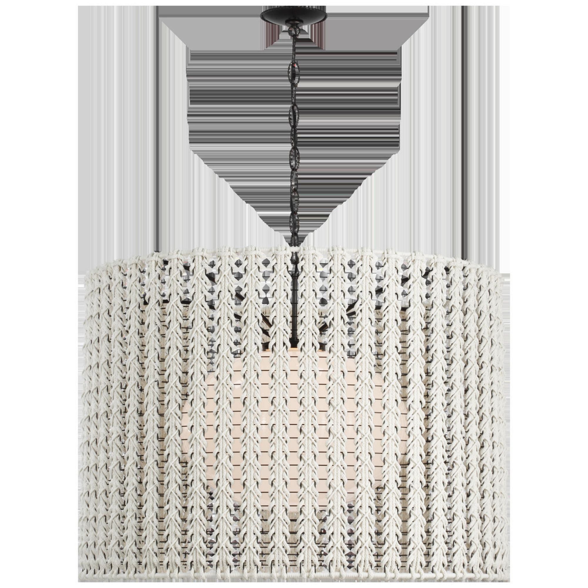 Fisher Weisman Catania 40" Hanging Shade in Bronze with Cream Braided Rope Ceiling Light W39.25" x H29.25"