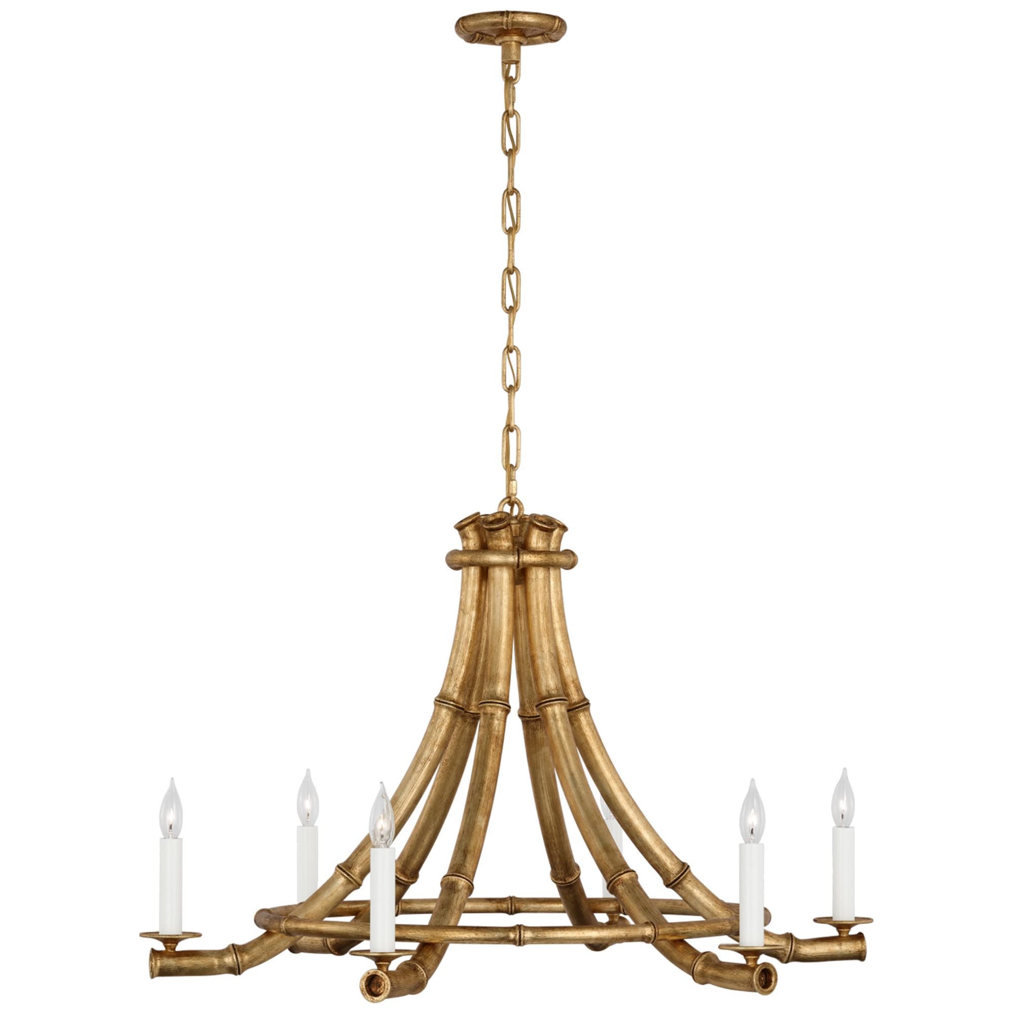 Fisher Weisman Alana 39" Chandelier in Gilded Plaster Ceiling Light W38.75" x H25"