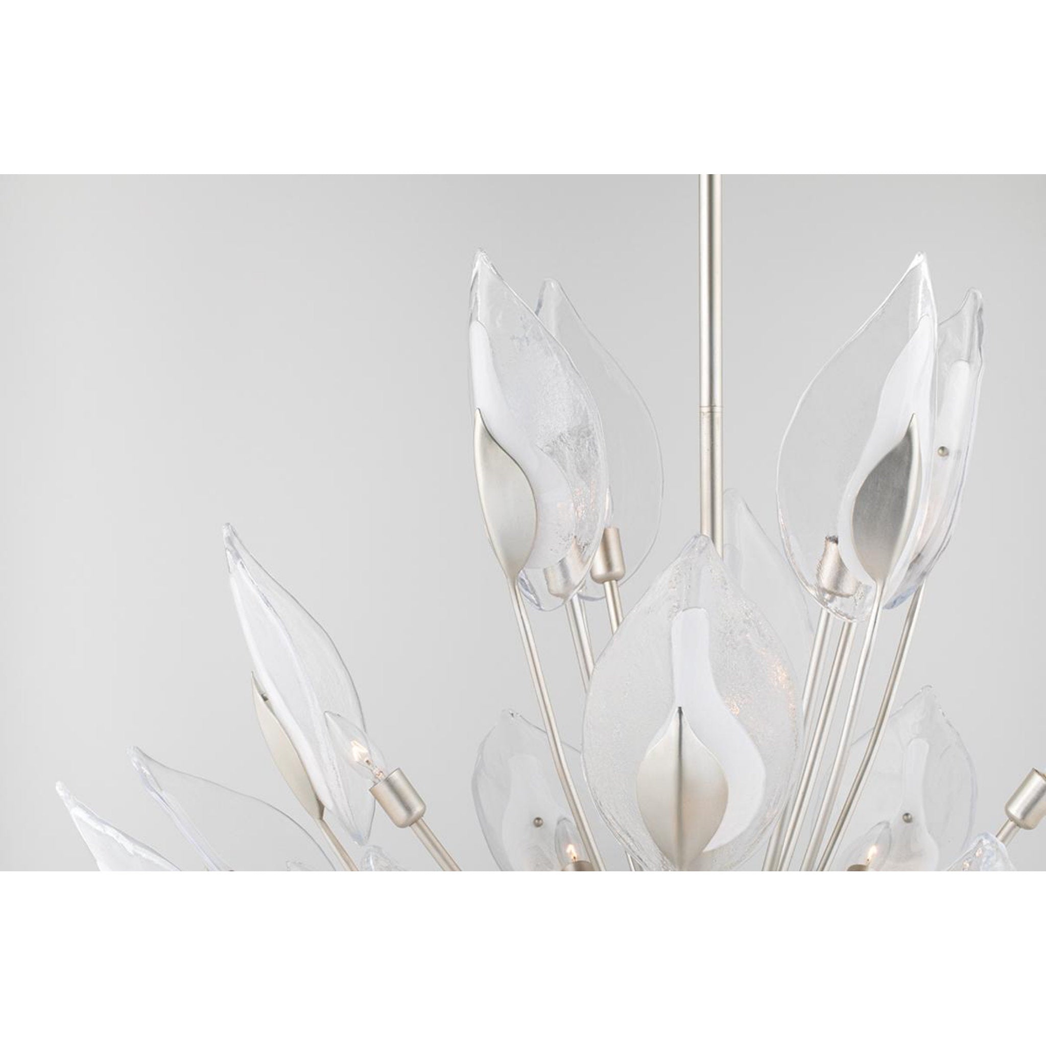 Blossom 20 Light Chandelier in Silver Leaf