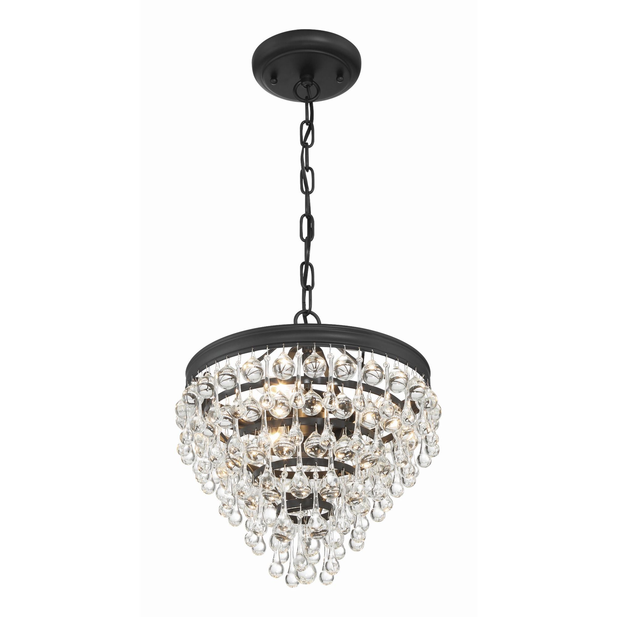 Calypso 3 Light Matte Black Mini Chandelier