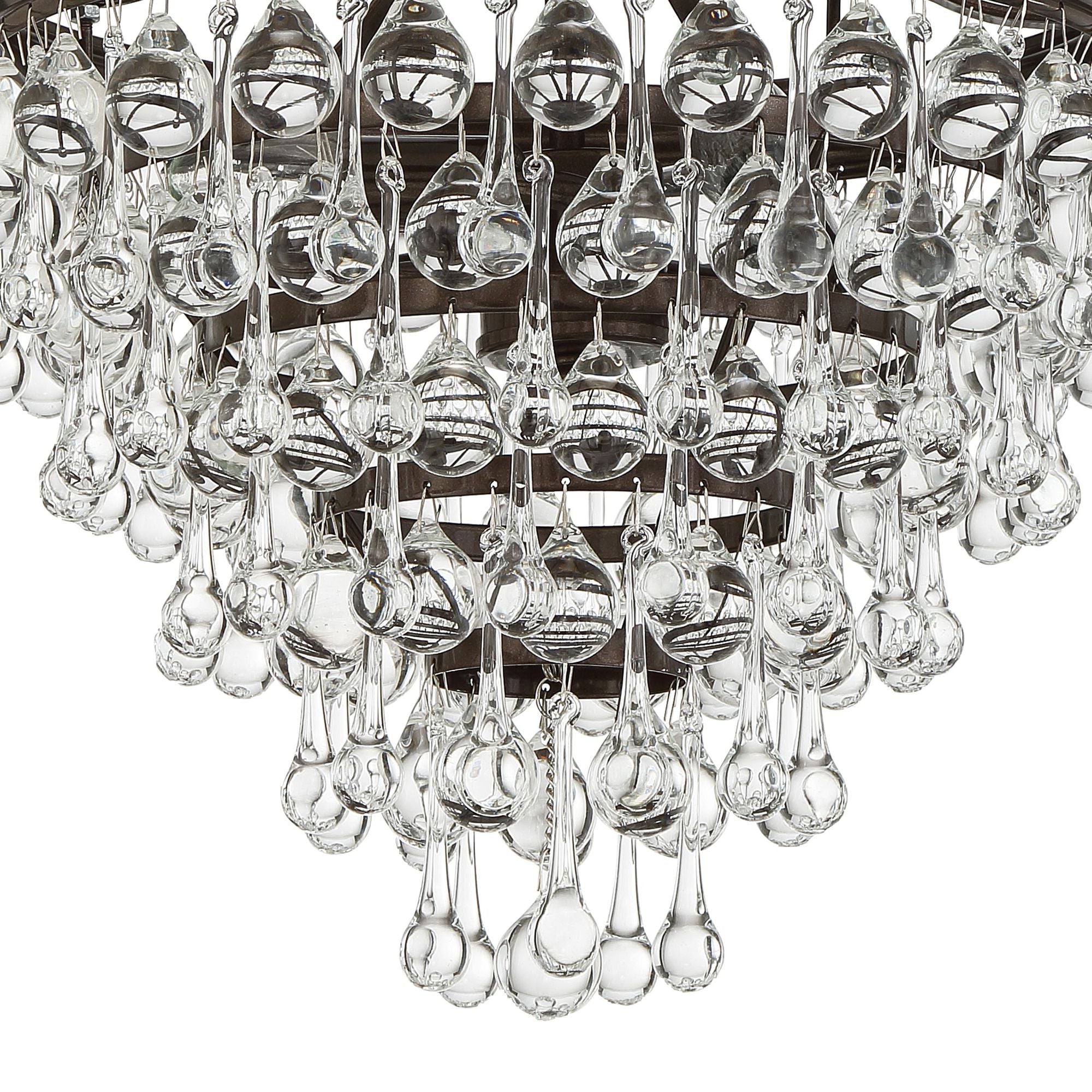 Calypso 3 Light Crystal Teardrop Vibrant Bronze Mini Chandelier