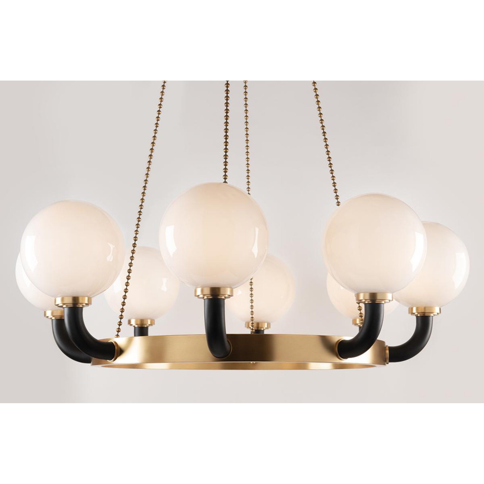 Werner 12 Light Chandelier in Aged Brass/black