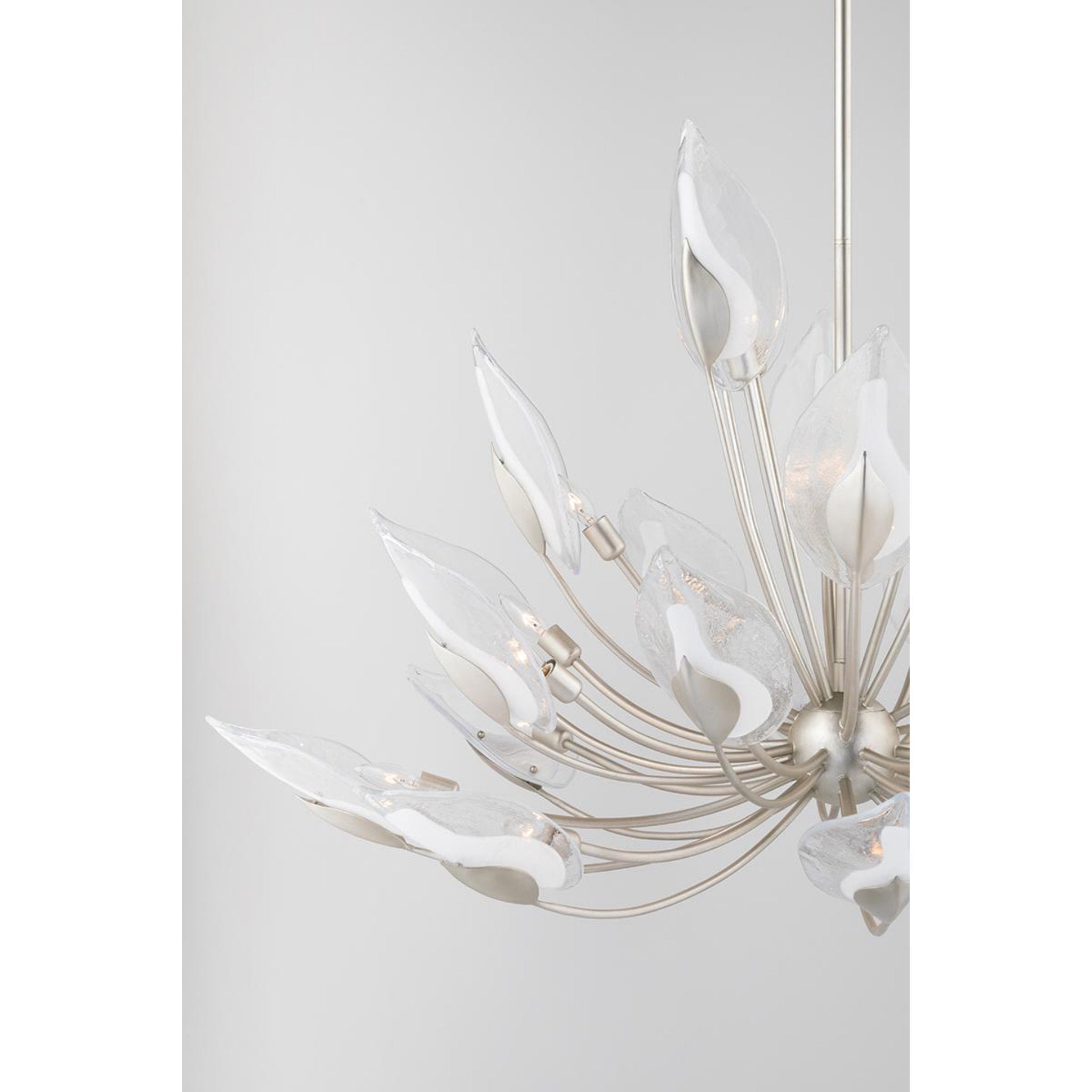 Blossom 20 Light Chandelier in Silver Leaf