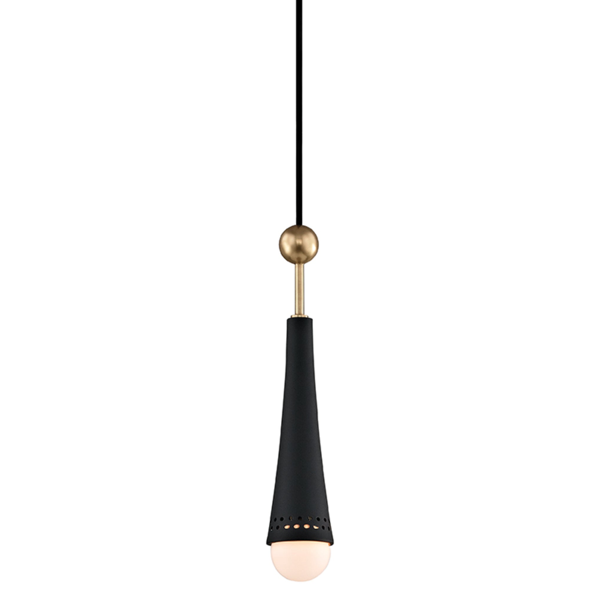 Tupelo 1 Light Pendant in Aged Brass