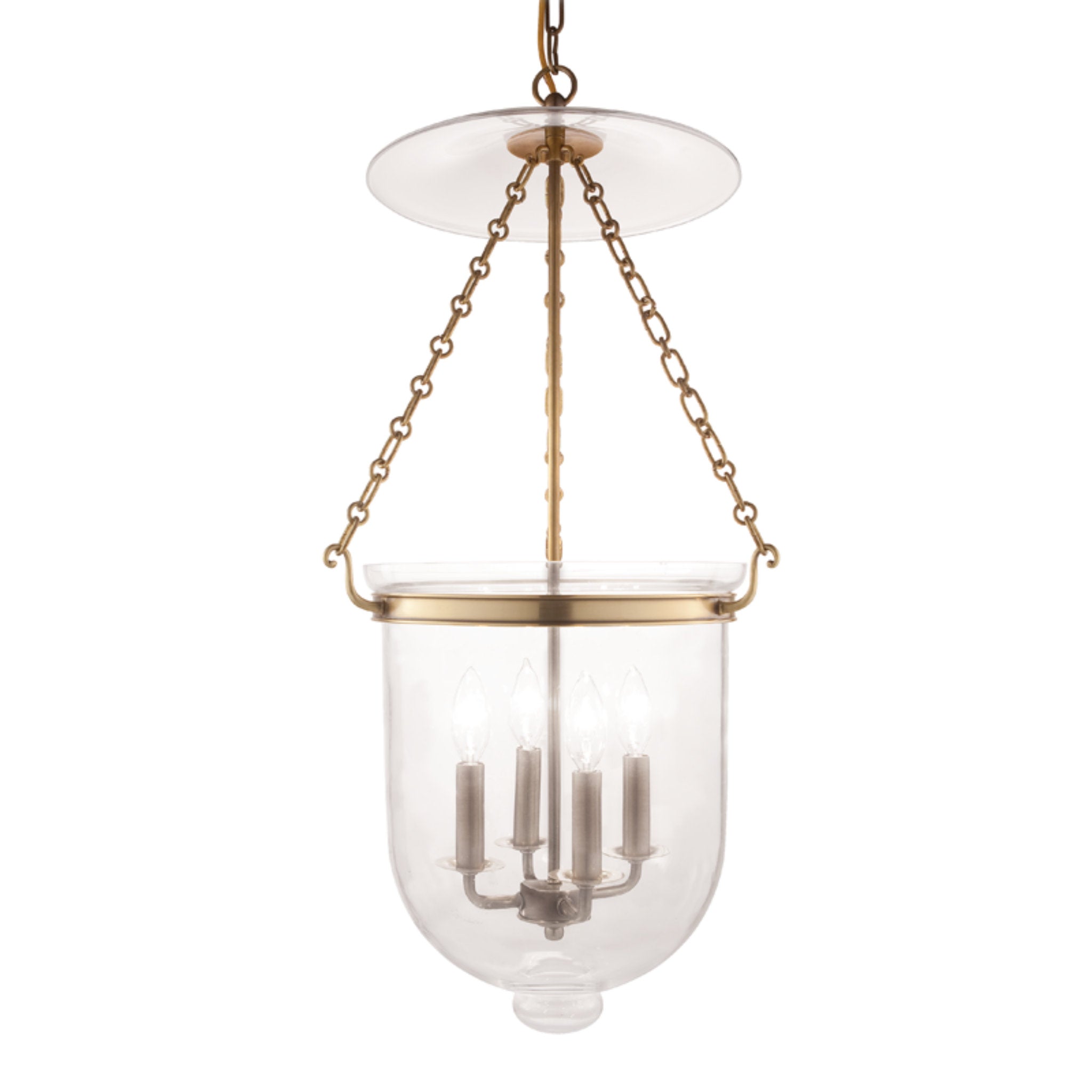 Hampton 4 Light Pendant in Aged Brass