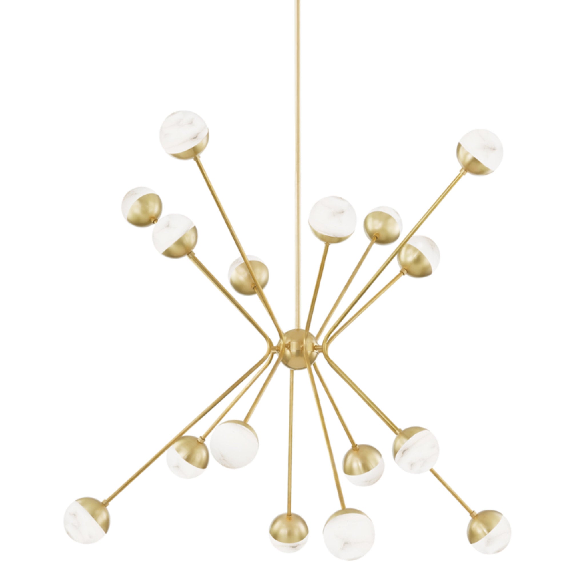 Saratoga 16 Light Chandelier in Aged Brass