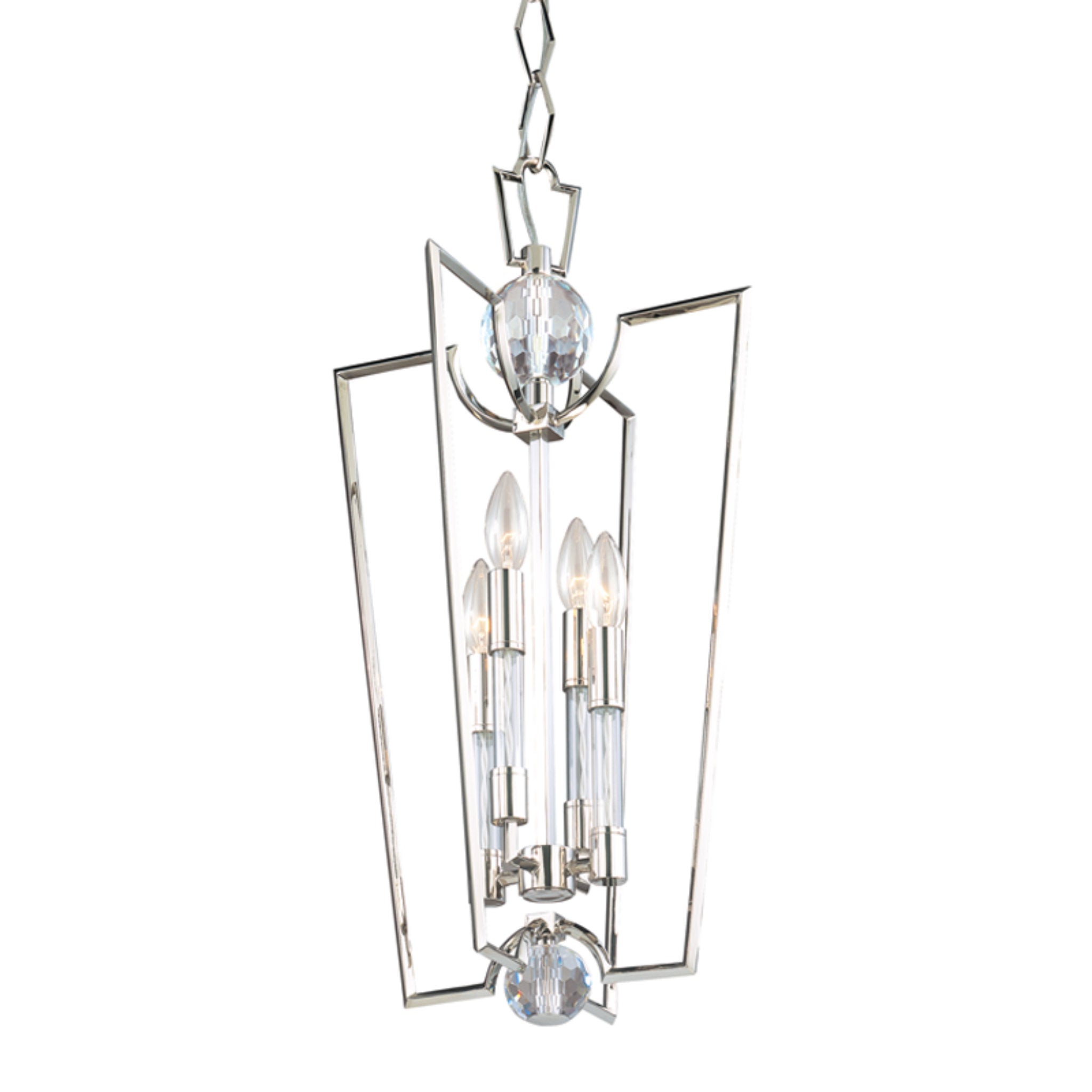 Waterloo 4 Light Lantern in Polished Nickel