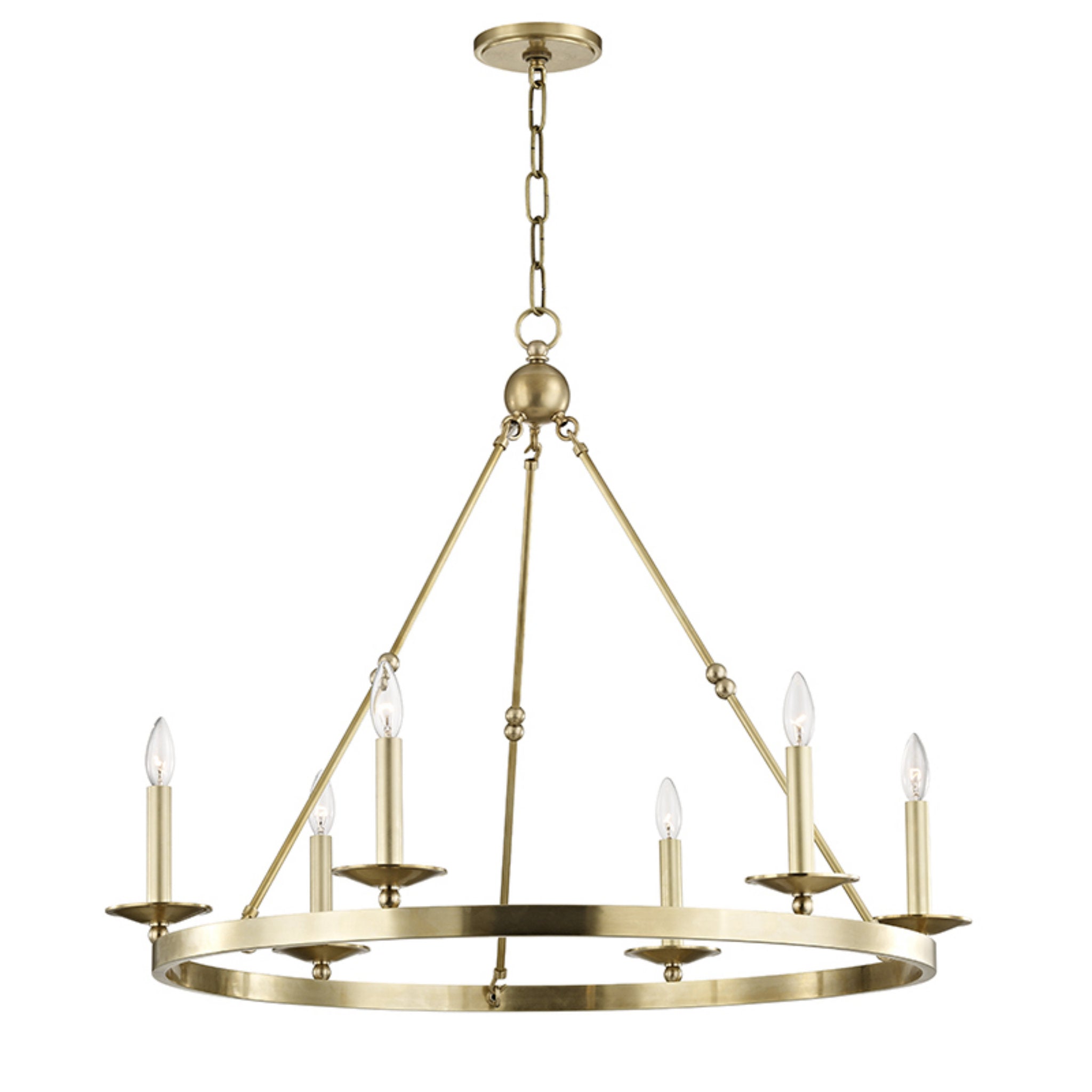 Allendale 6 Light Chandelier in Aged Brass