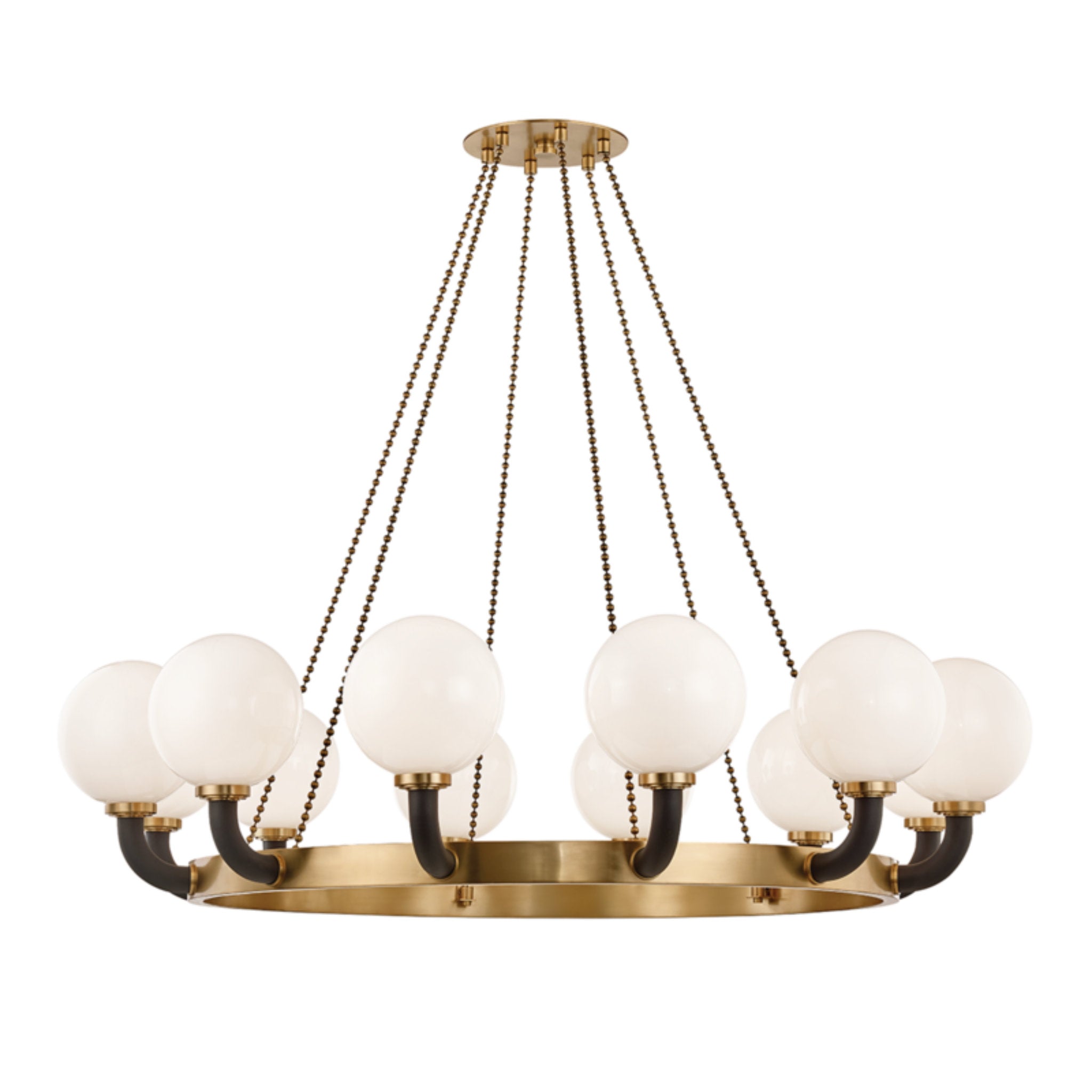 Werner 12 Light Chandelier in Aged Brass/black