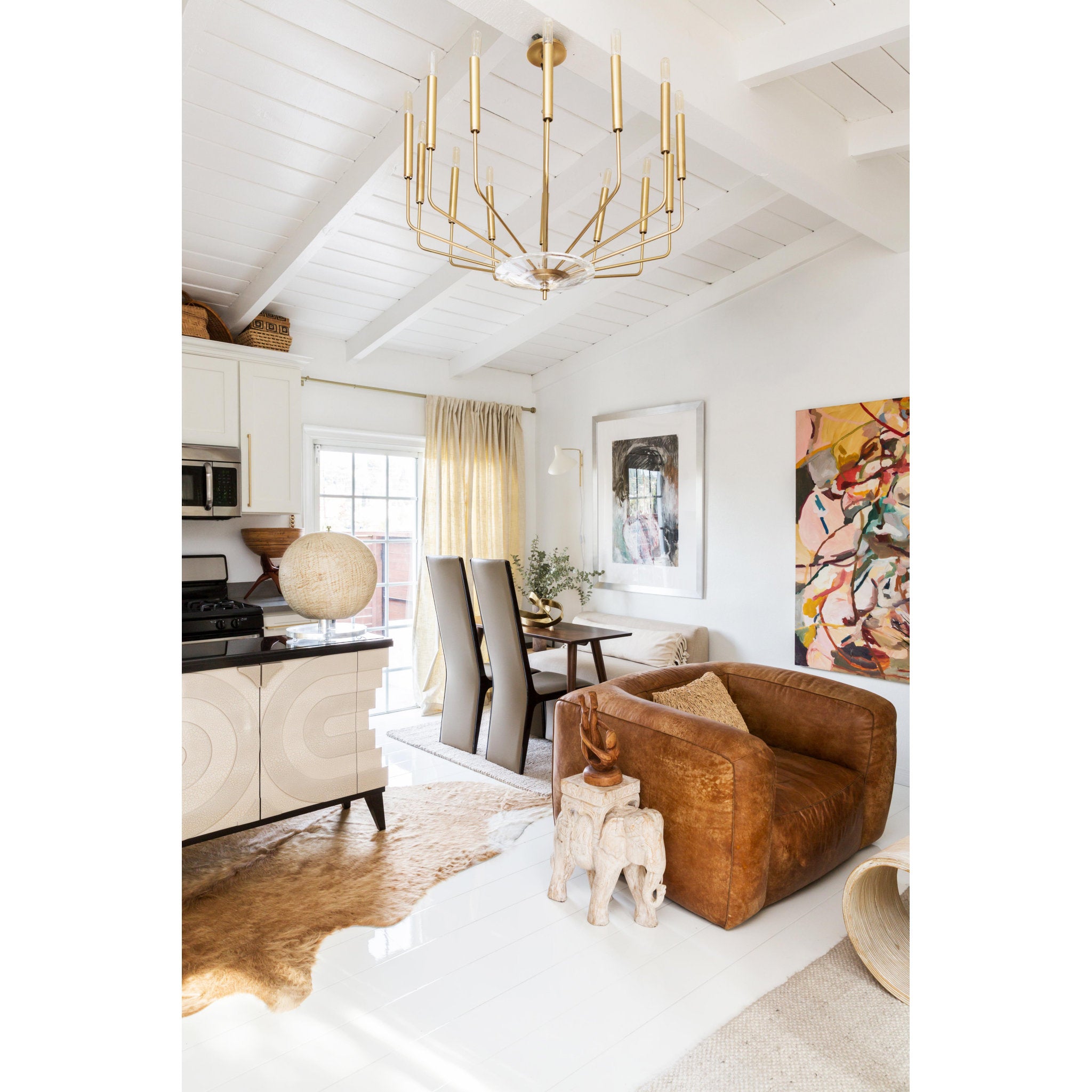 Gideon 10 Light Chandelier in Aged Brass