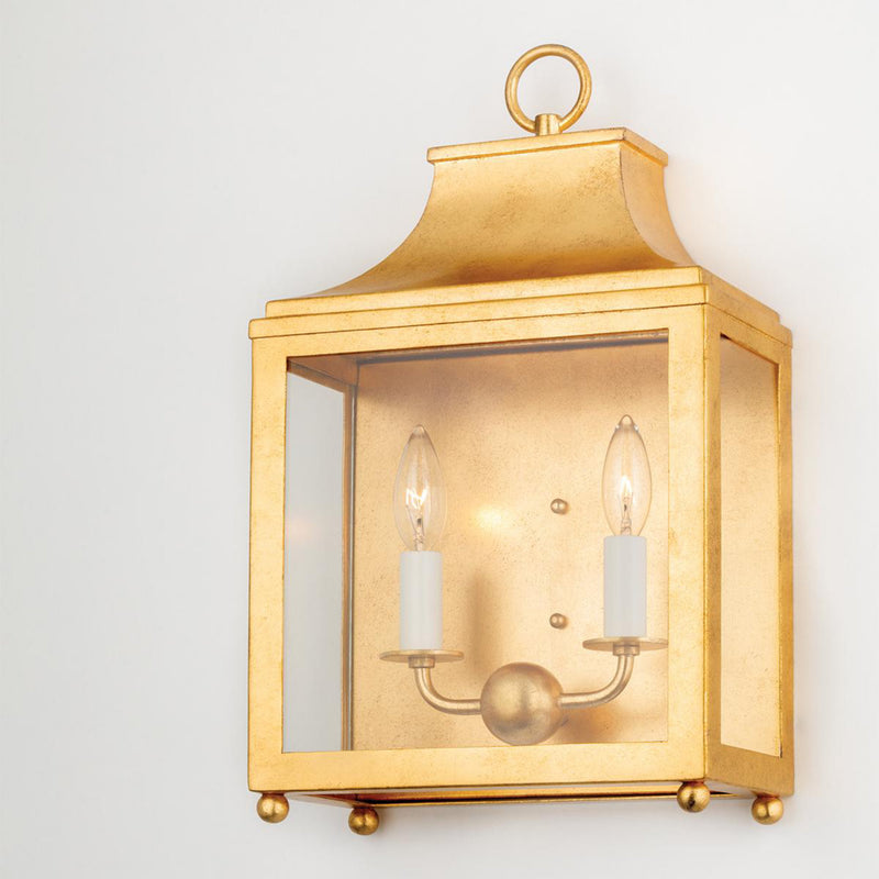 Leigh 2 Light Wall Sconce in Aged Brass/Navy – Foundry Lighting