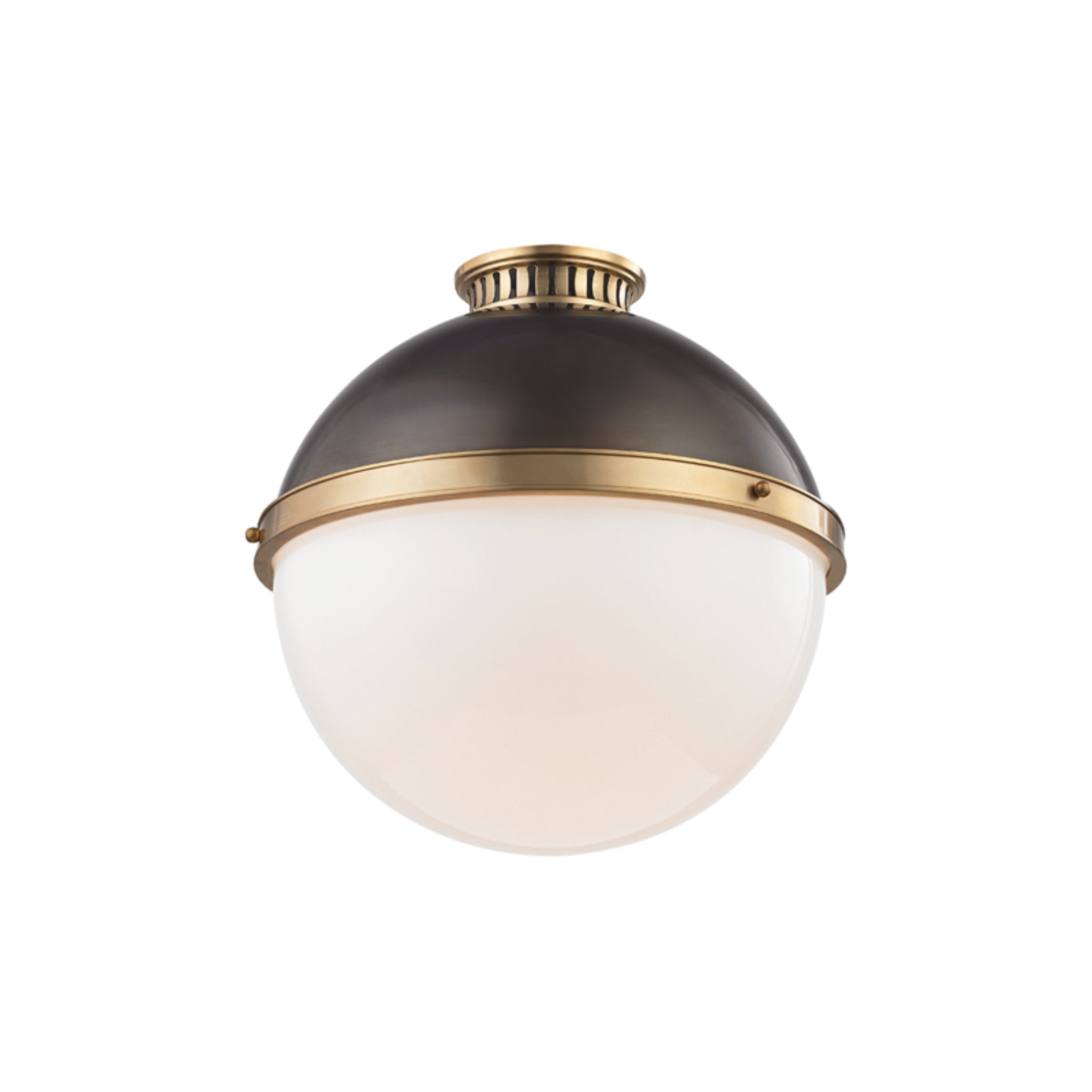 Latham 1 Light Flush Mount in Aged/antique Distressed Bronze