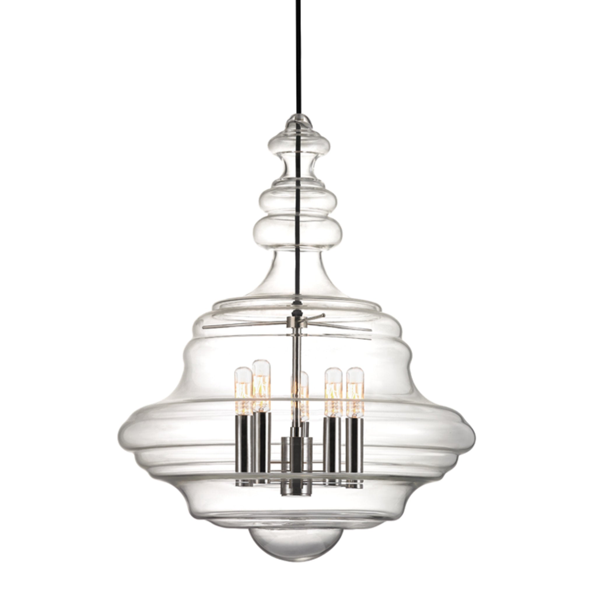 Washington 5 Light Lantern in Polished Nickel