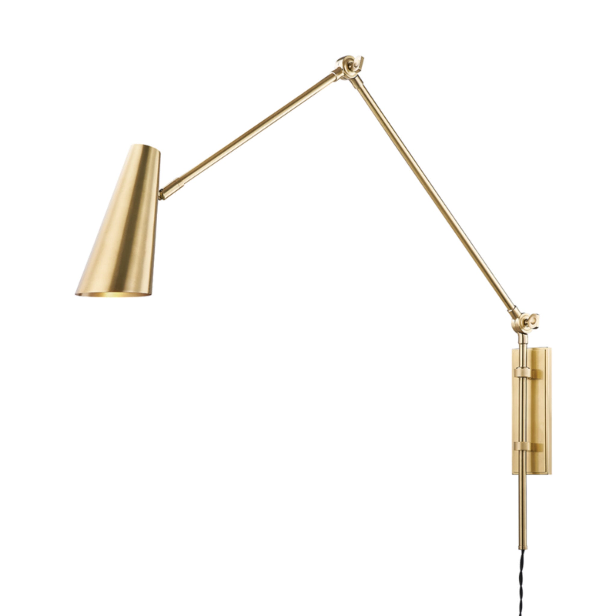 Lorne 1 Light Plug-in Sconce in Aged Brass