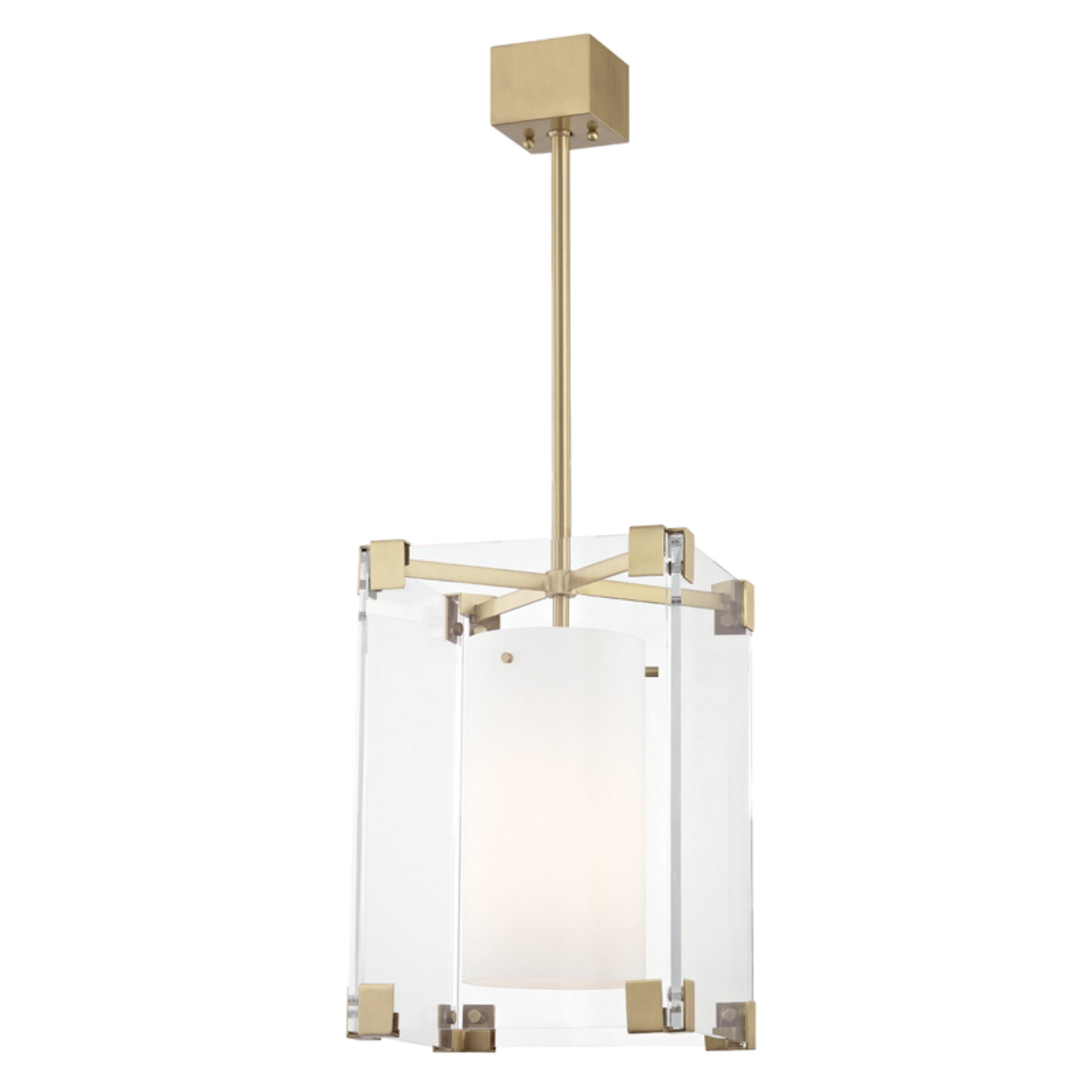 Achilles 1 Light Pendant in Aged Brass