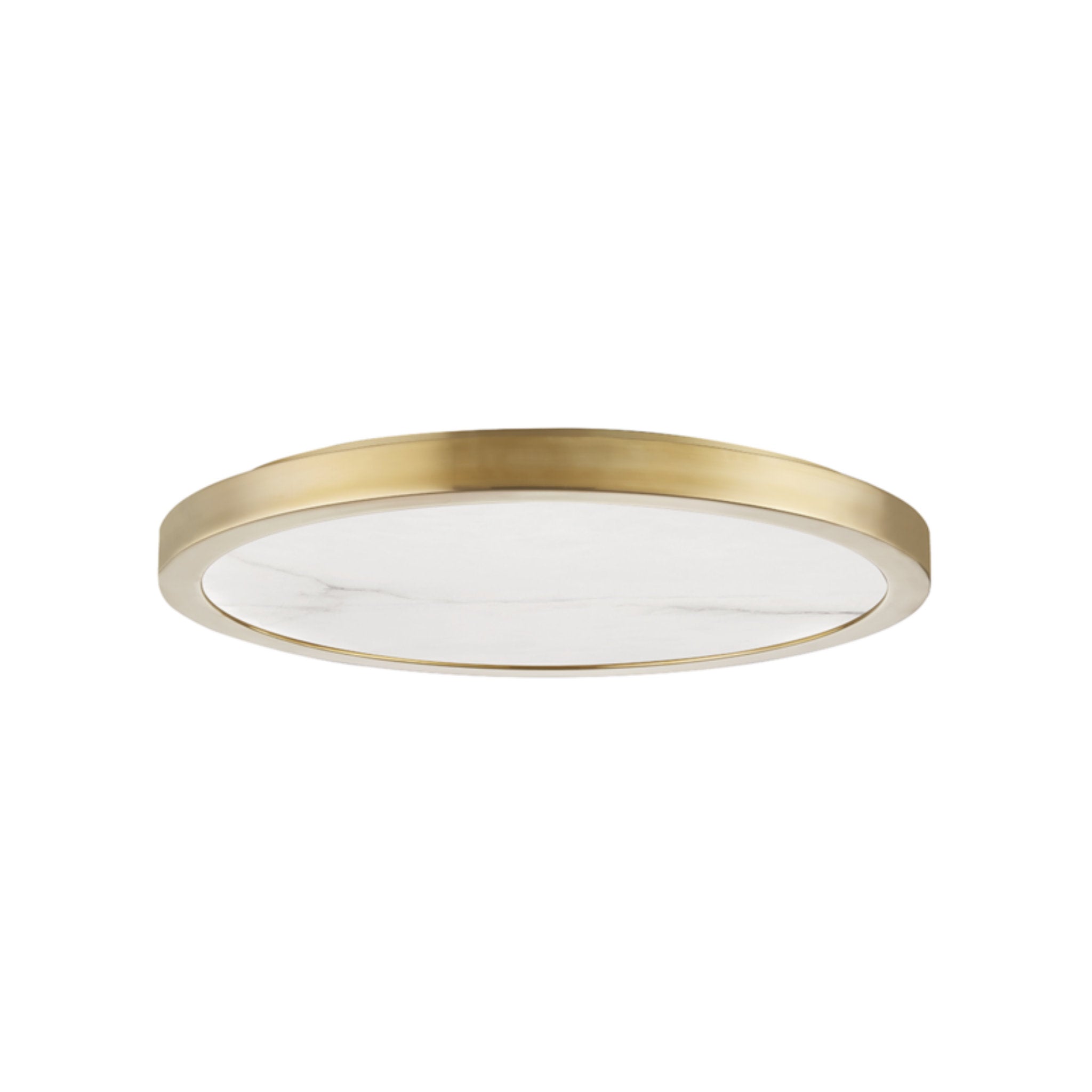 Woodhaven 1 Light Flush Mount in Aged Brass