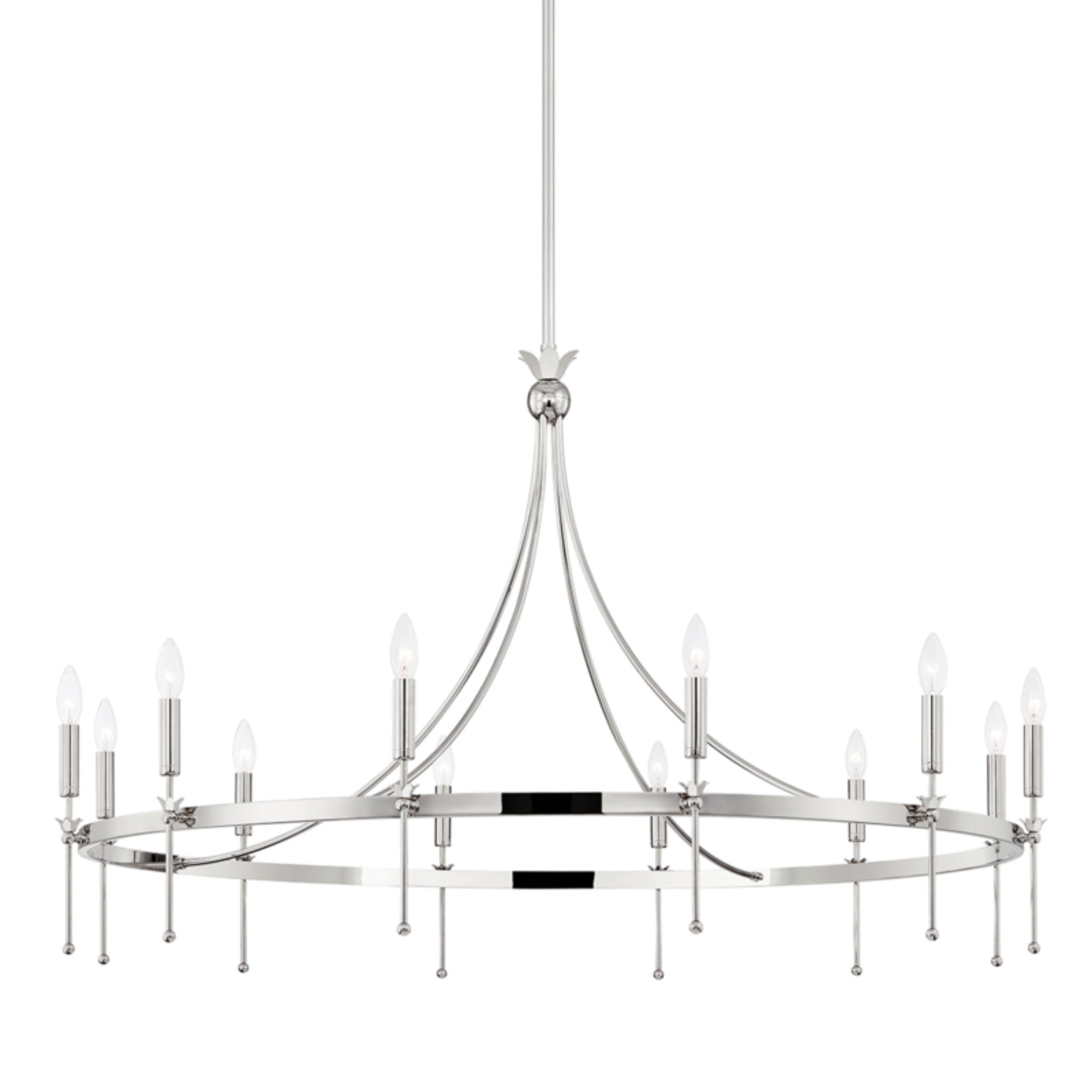 Gates 12 Light Chandelier in Polished Nickel