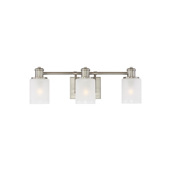 Generation Lighting 4439803-962 Sea Gull Norwood 3 Light Wall / Bath Light  in Brushed Nickel