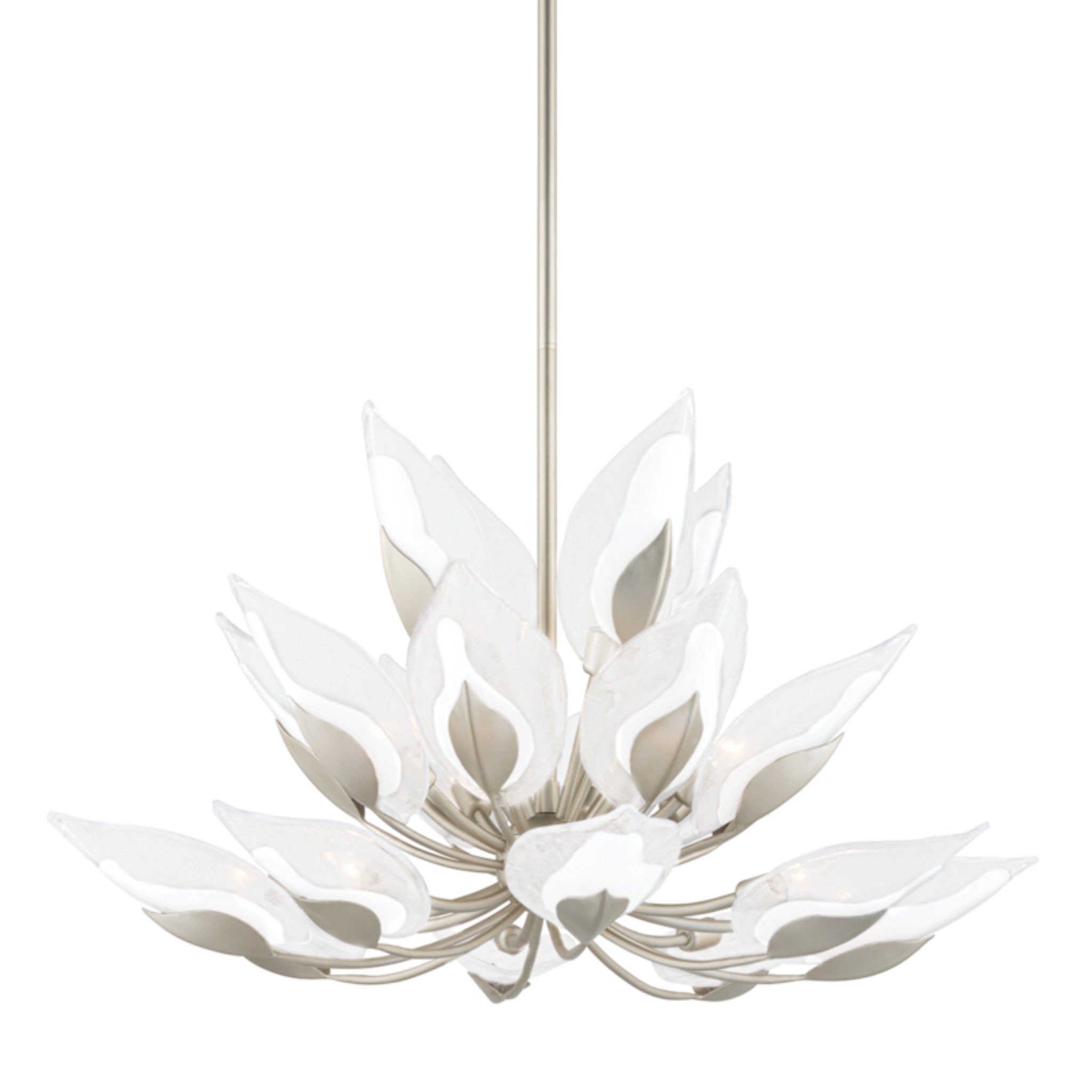 Blossom 20 Light Chandelier in Silver Leaf