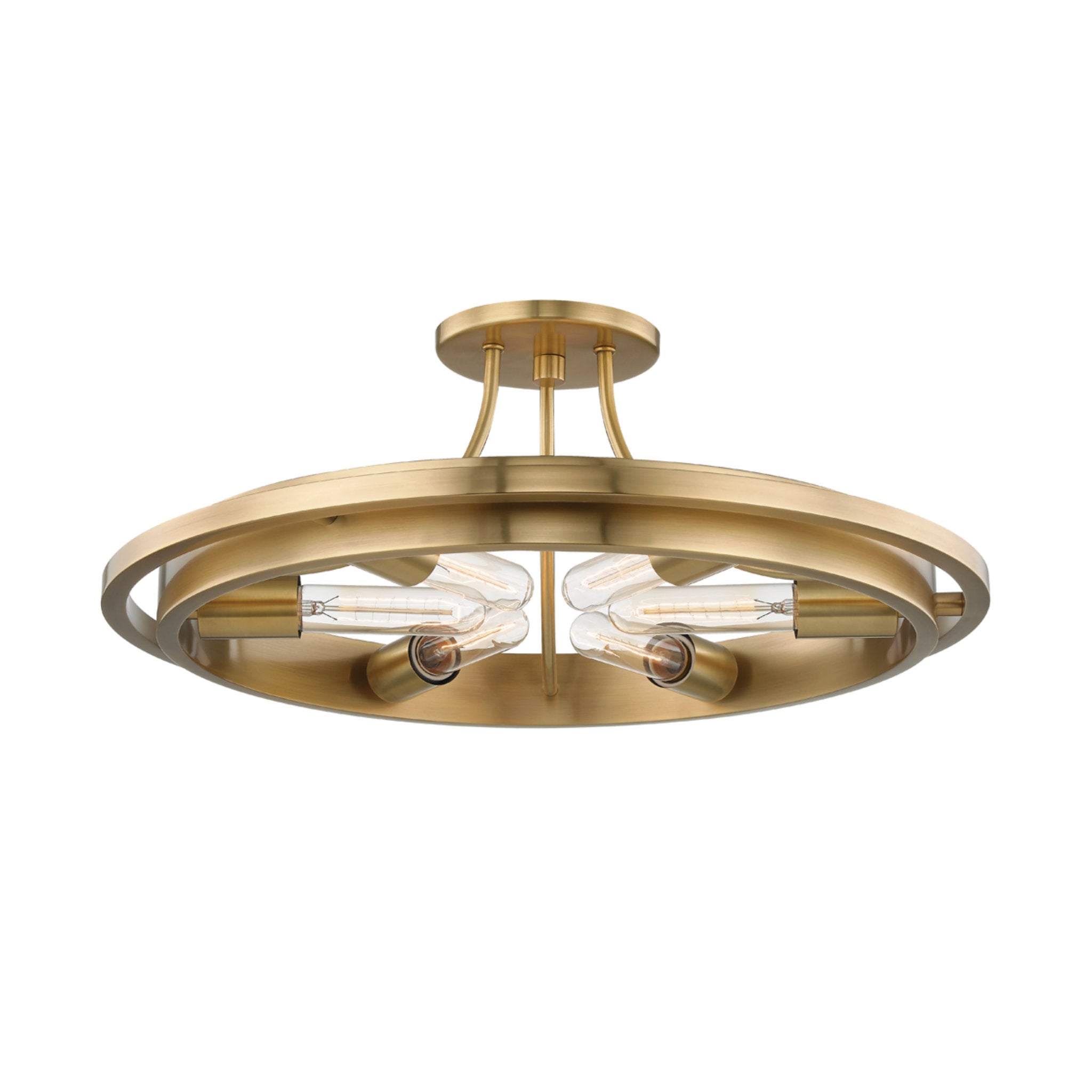 Chambers 6 Light Semi Flush in Aged Brass