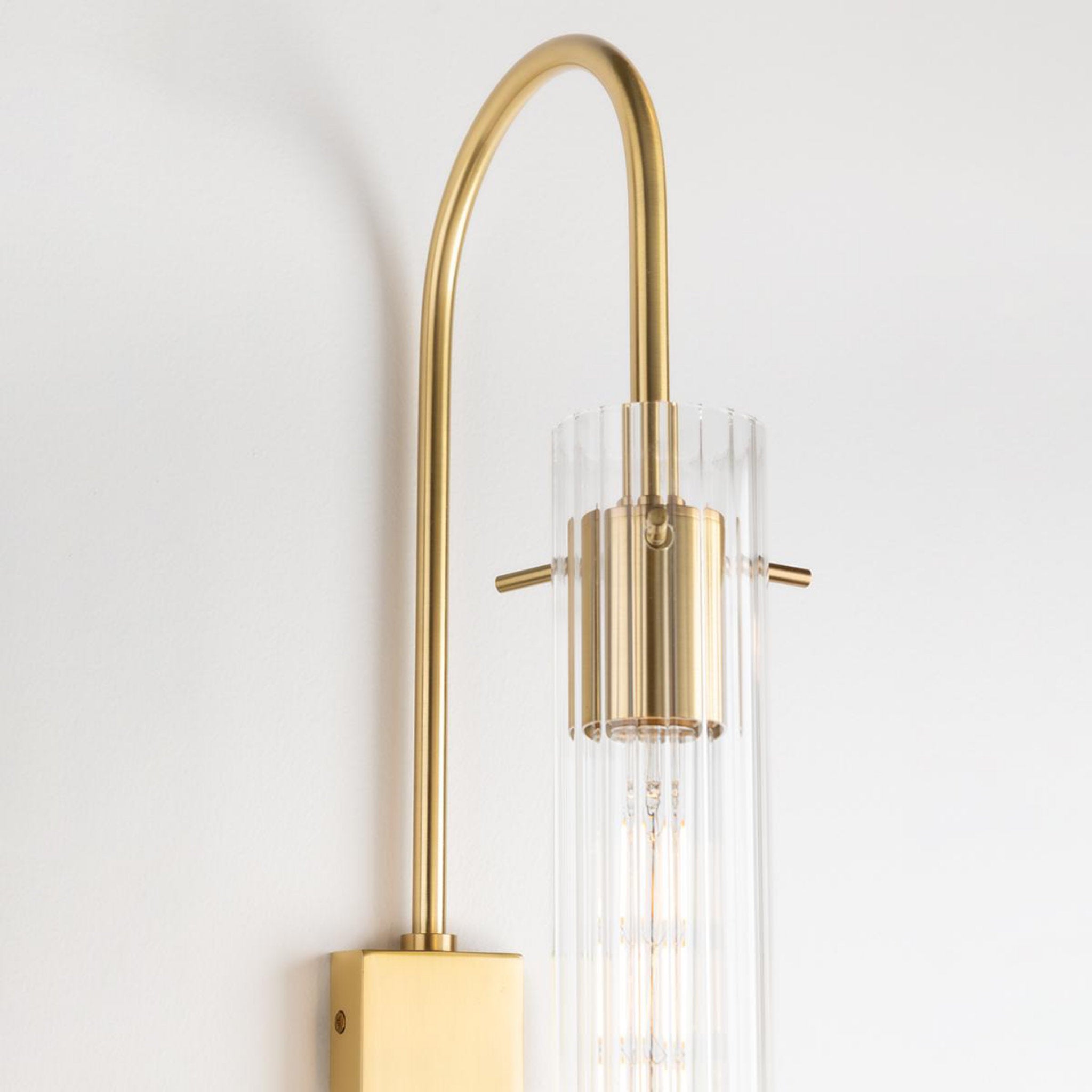 Nettie 1-Light Plug-in Sconce in Aged Brass