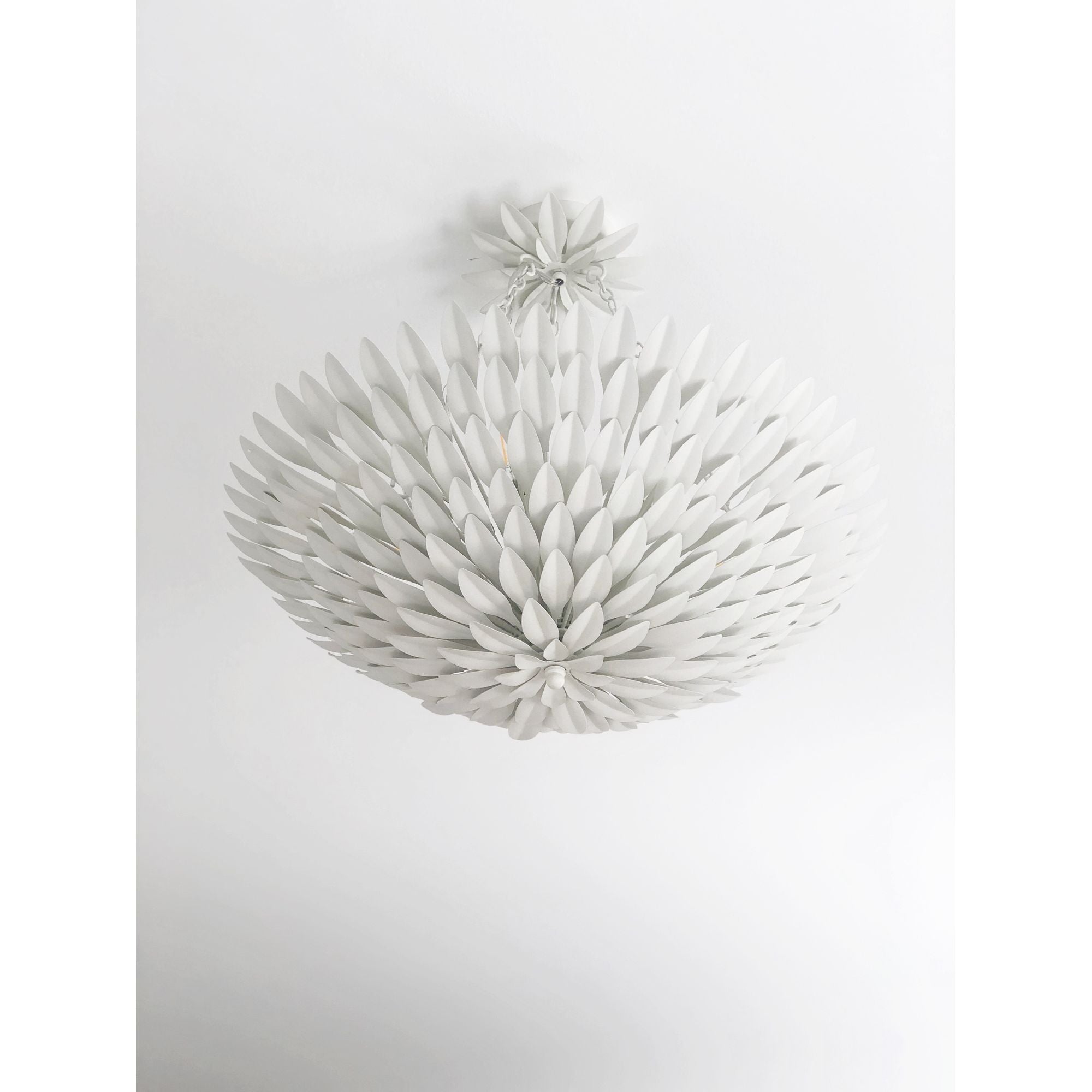 Broche 6 Light Matte White Chandelier 24.5"W x 11"H x 24.5"D