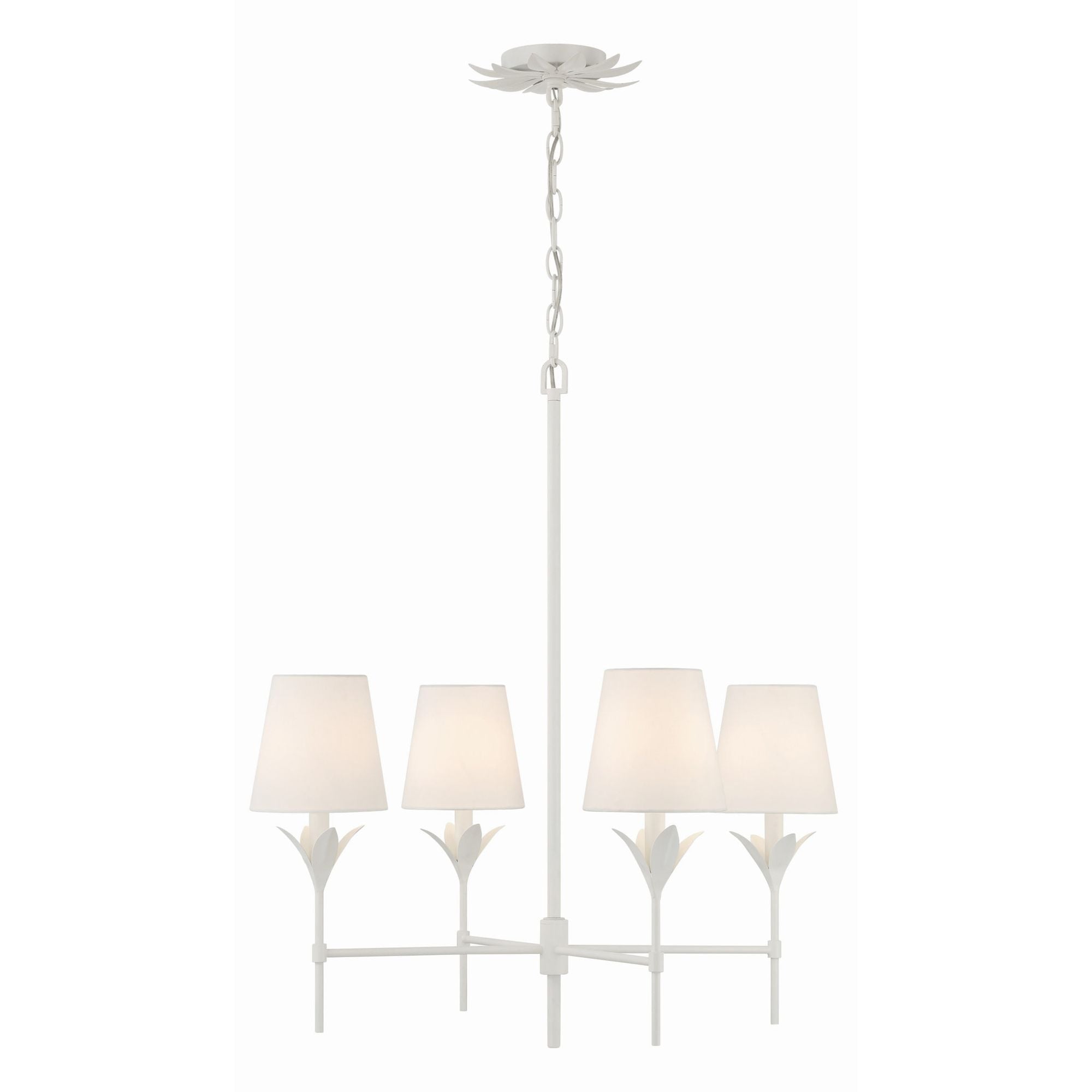 Broche 4 Light Matte White Chandelier Silk Shade 28"W x 28"H x 28"D