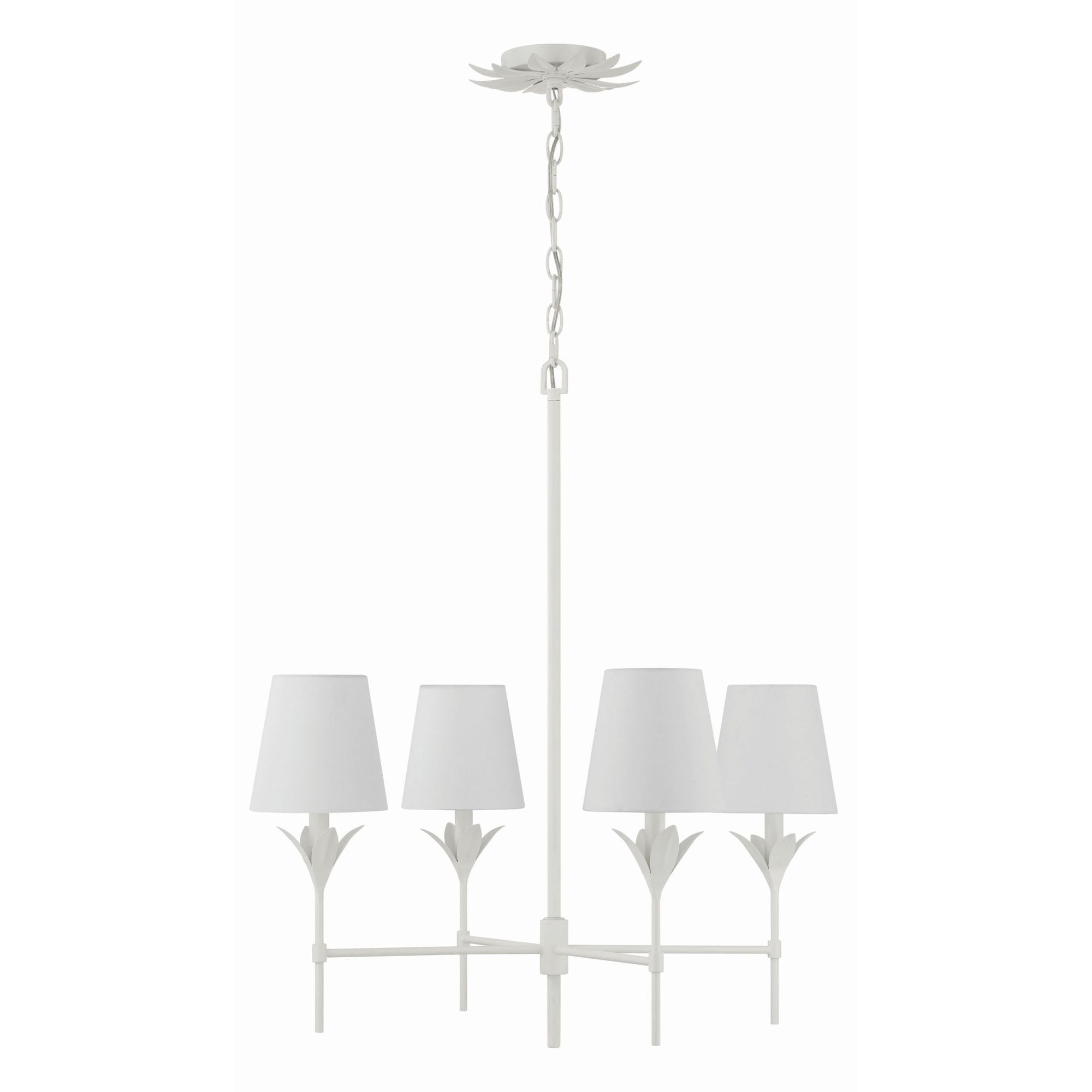 Broche 4 Light Matte White Chandelier Silk Shade 28"W x 28"H x 28"D