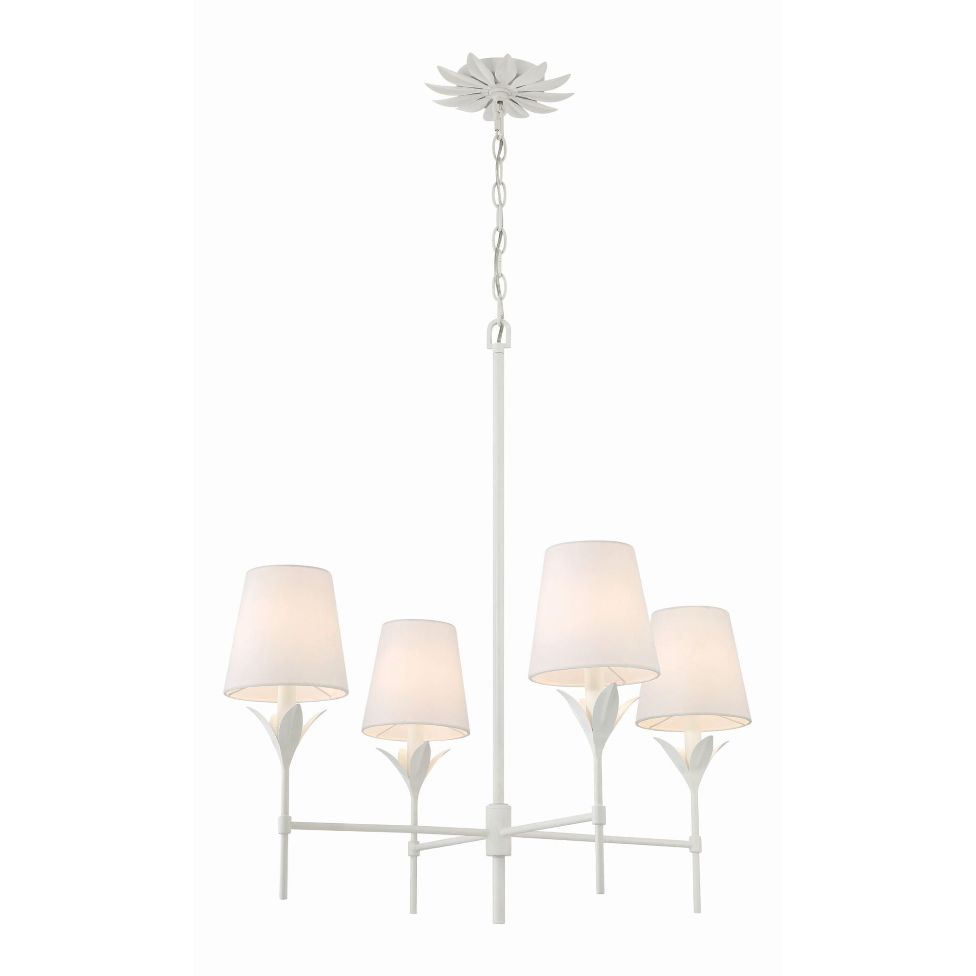 Broche 4 Light Matte White Chandelier Silk Shade 28"W x 28"H x 28"D