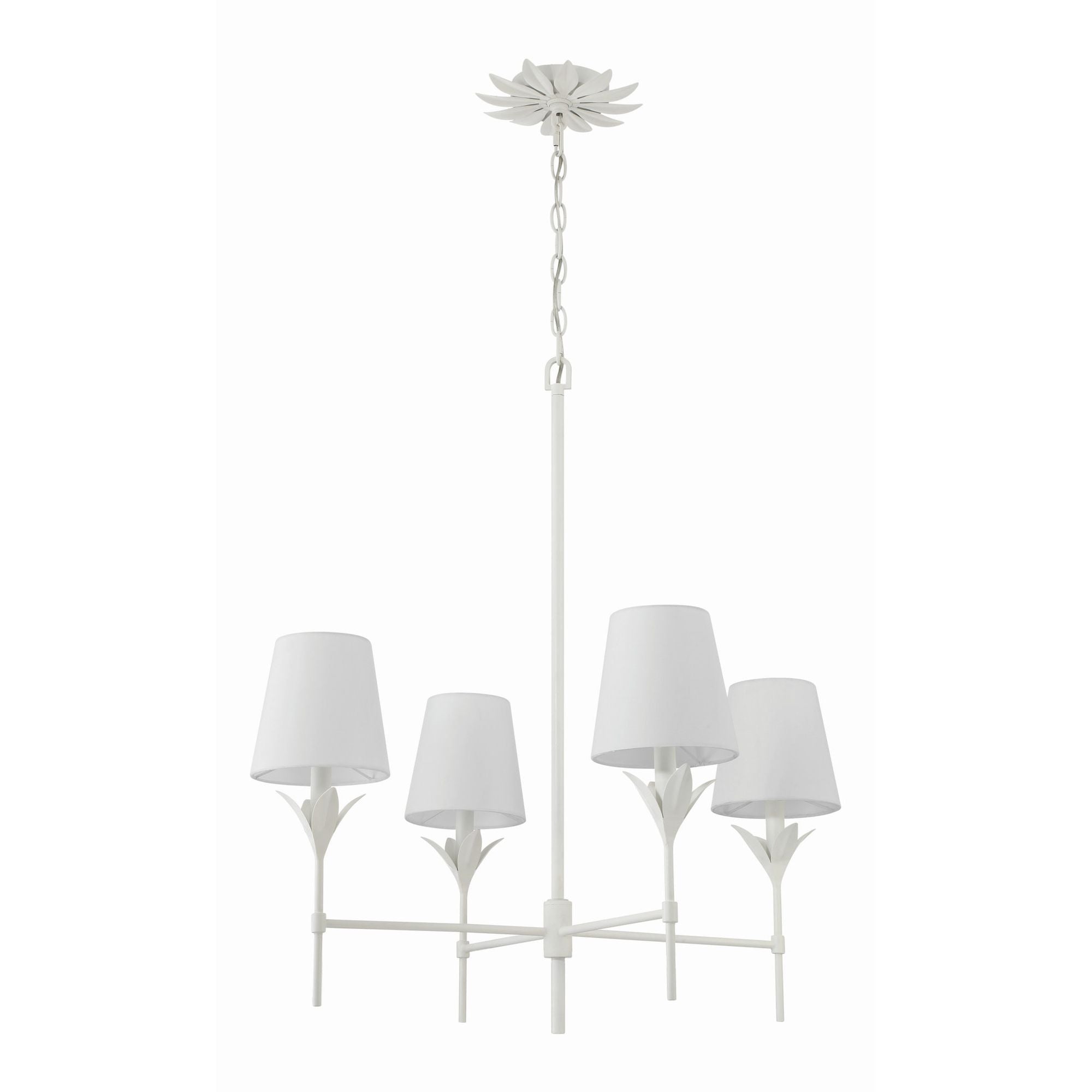 Broche 4 Light Matte White Chandelier Silk Shade 28"W x 28"H x 28"D