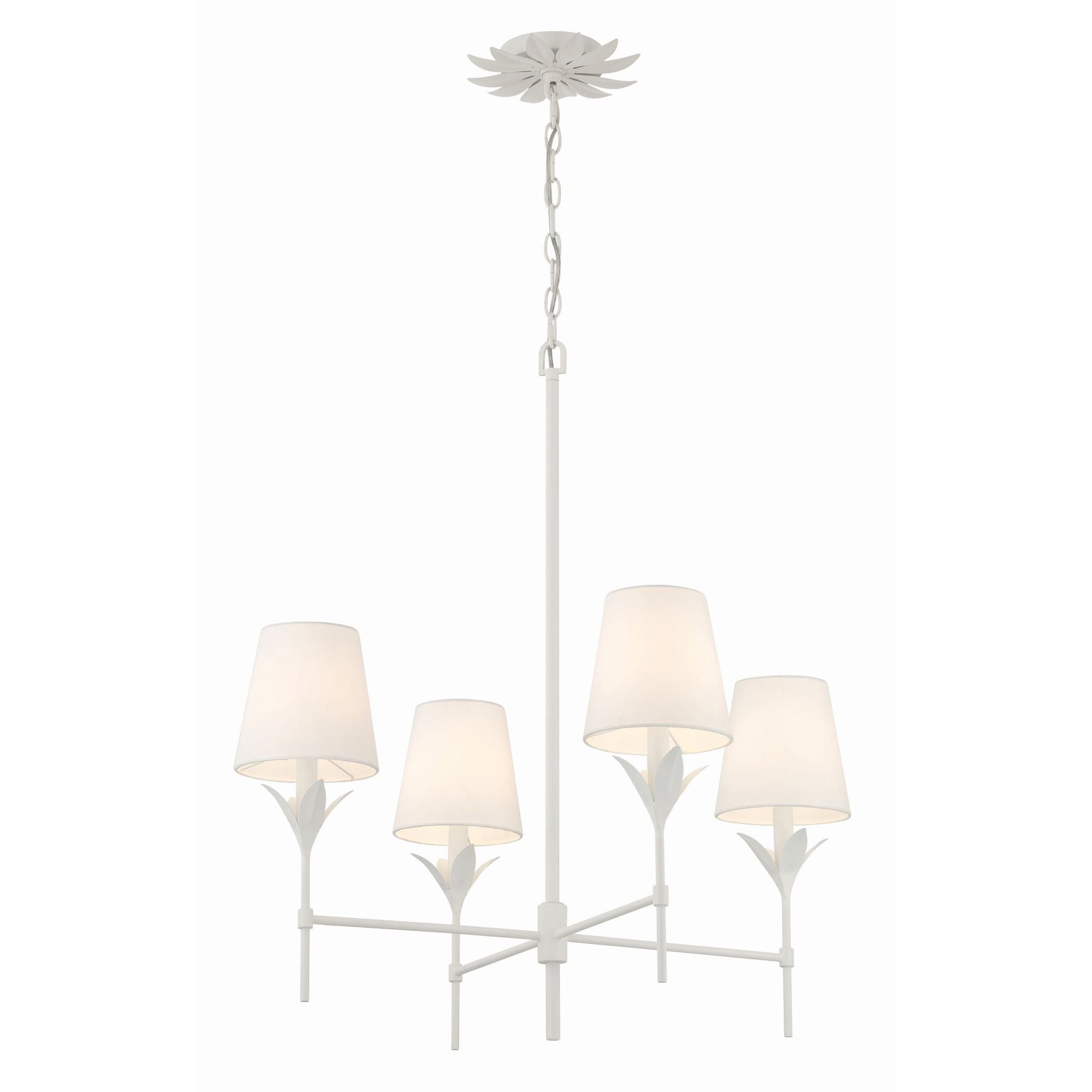 Broche 4 Light Matte White Chandelier Silk Shade 28"W x 28"H x 28"D