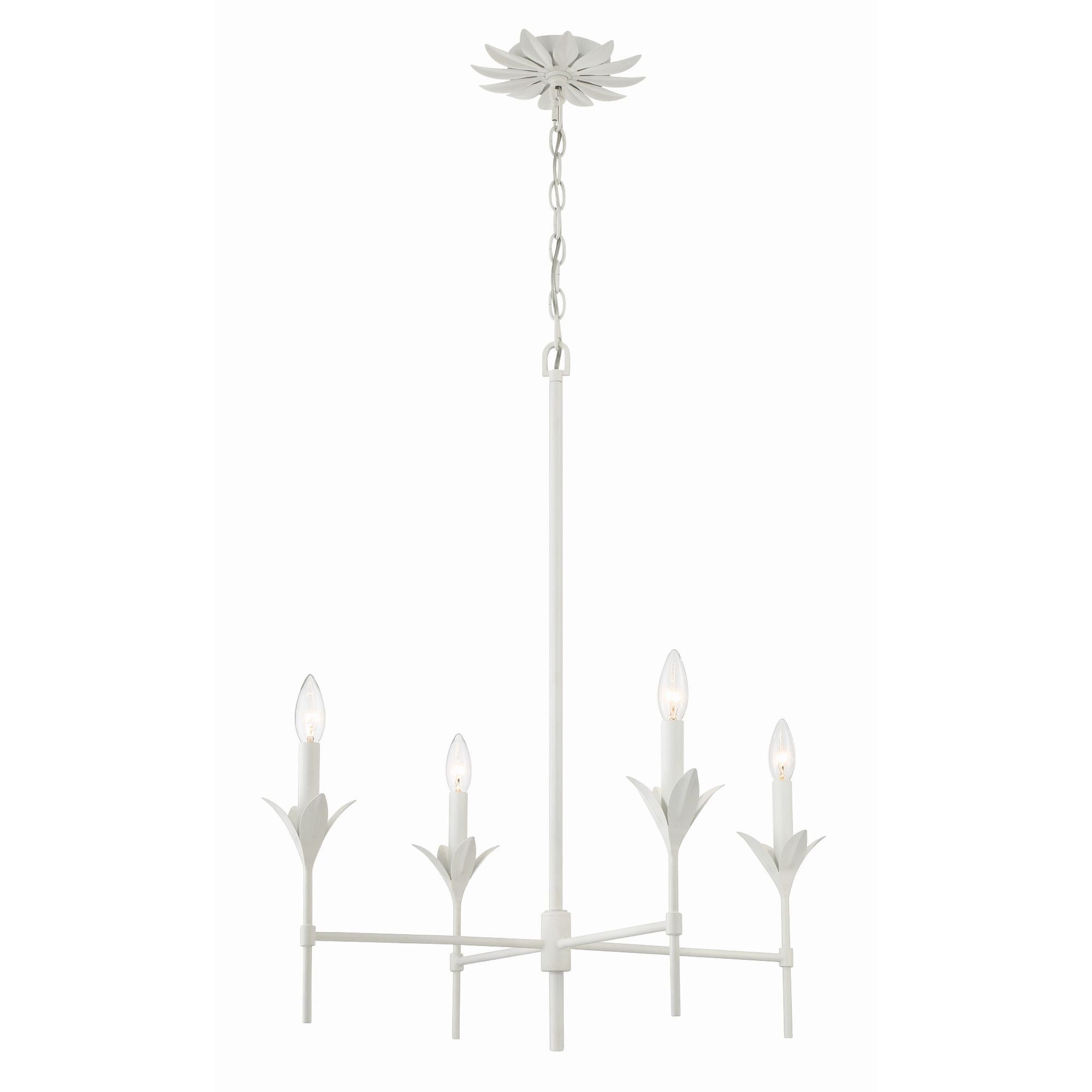 Broche 4 Light Matte White Chandelier Silk Shade 28"W x 28"H x 28"D