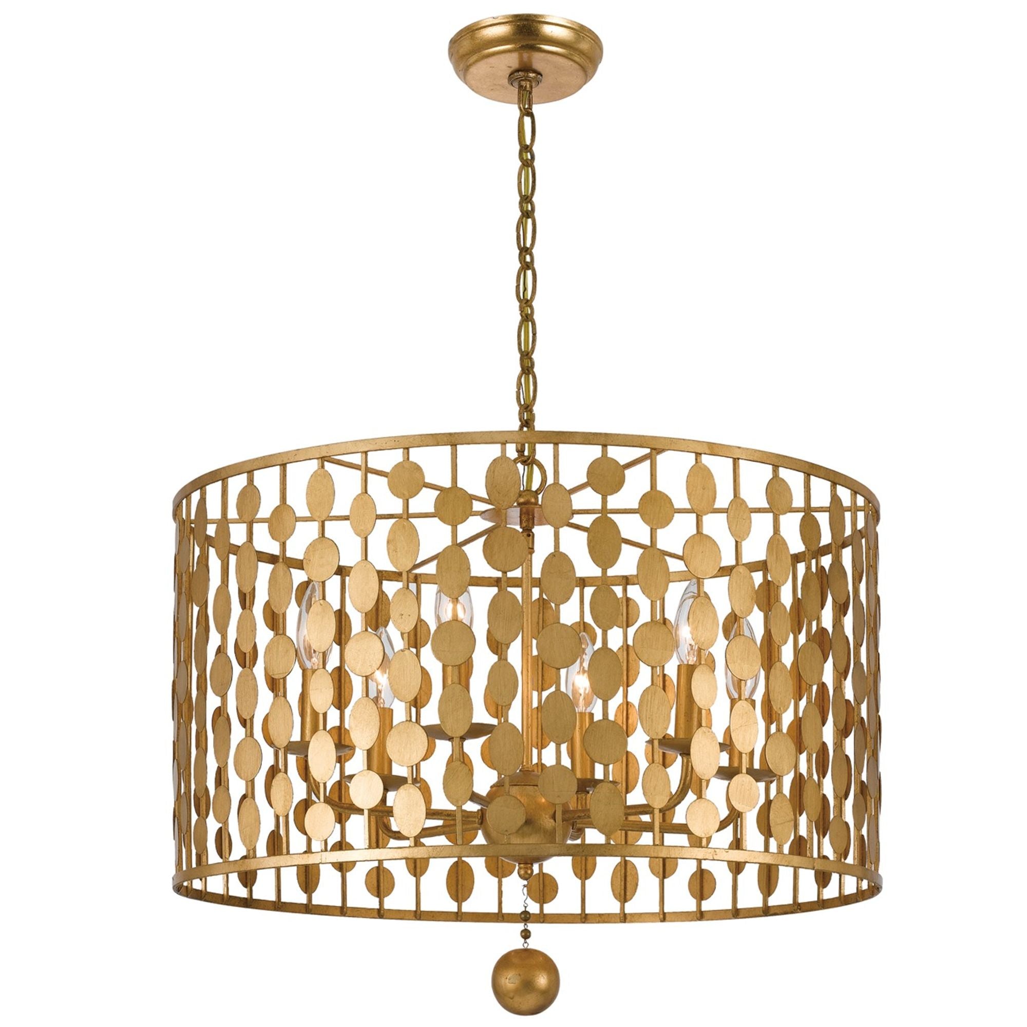 Layla 6 Light Antique Gold Chandelier 23.75"W x 18.75"H x 23.75"D