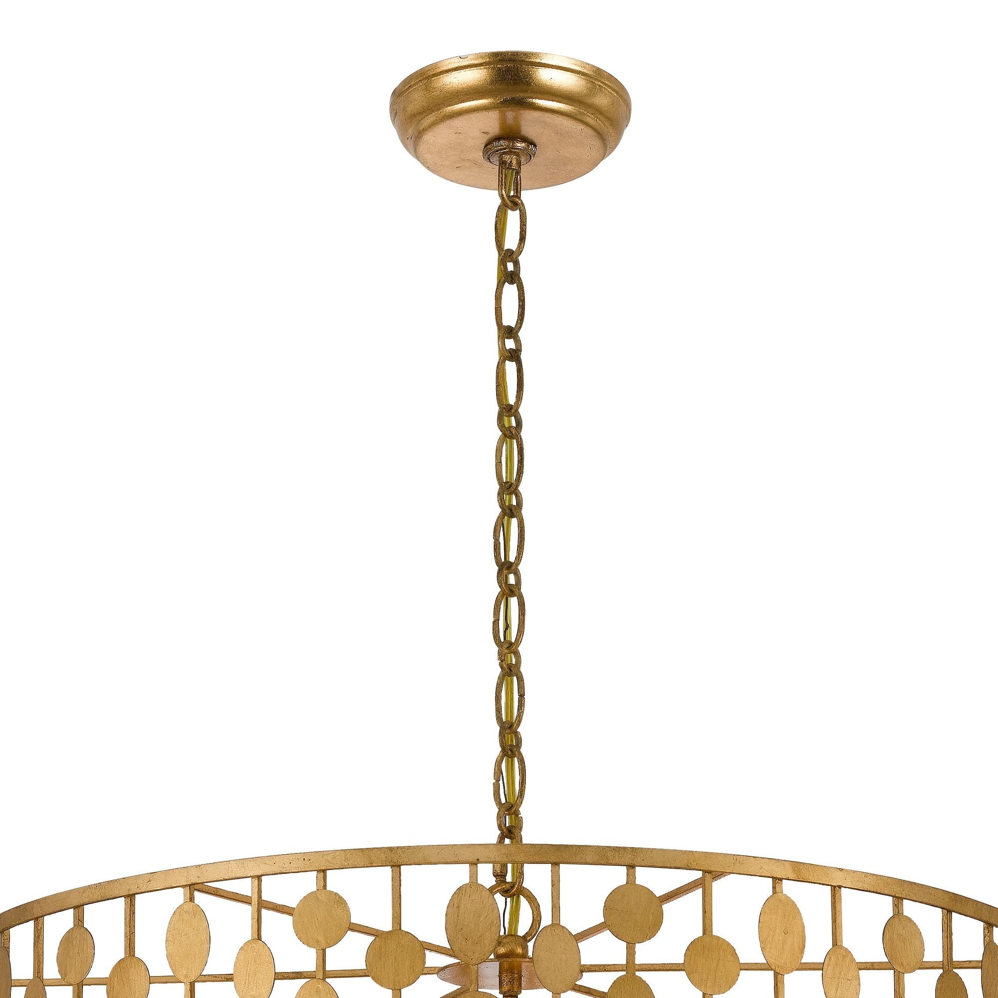 Layla 6 Light Antique Gold Chandelier 23.75"W x 18.75"H x 23.75"D