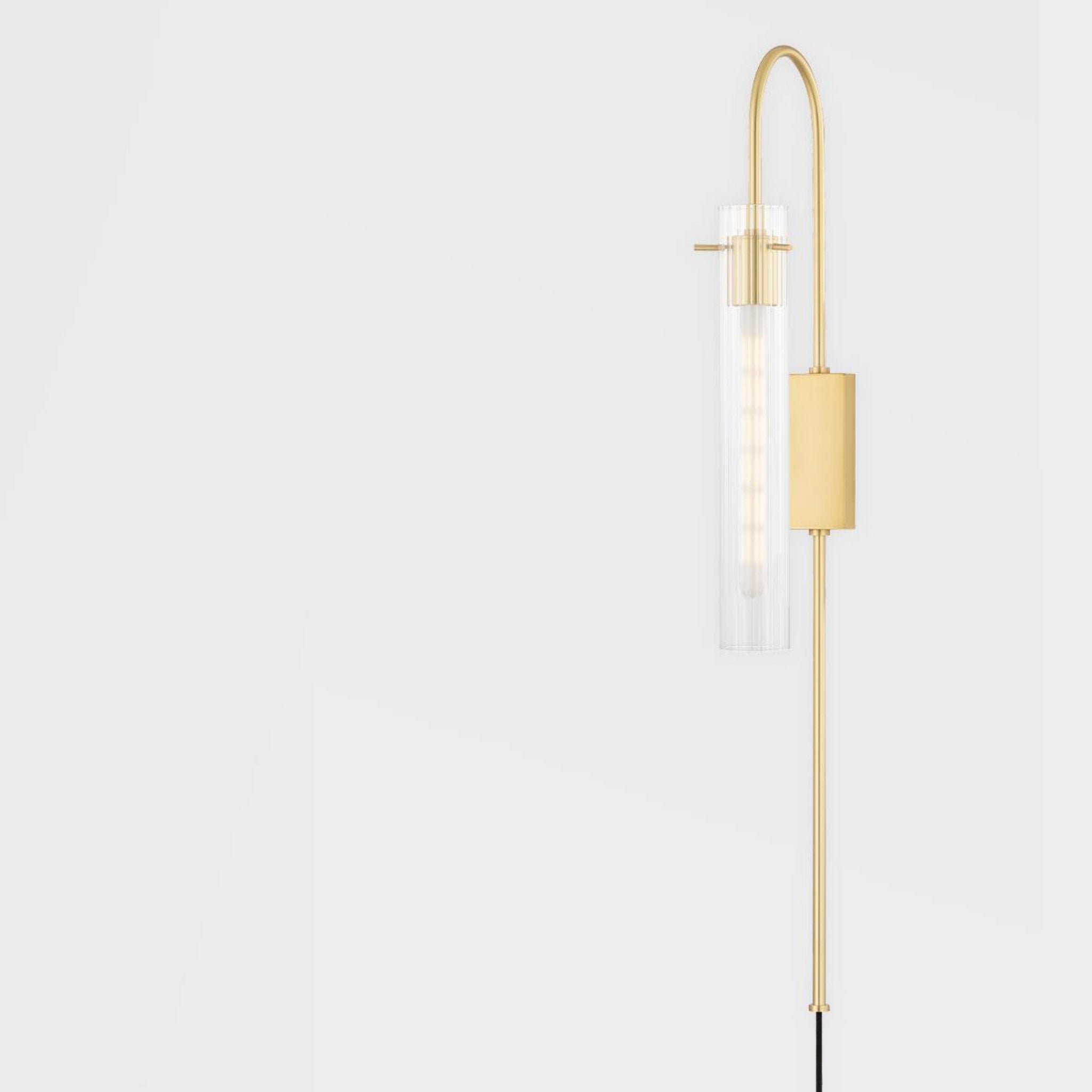 Nettie 1-Light Plug-in Sconce in Aged Brass