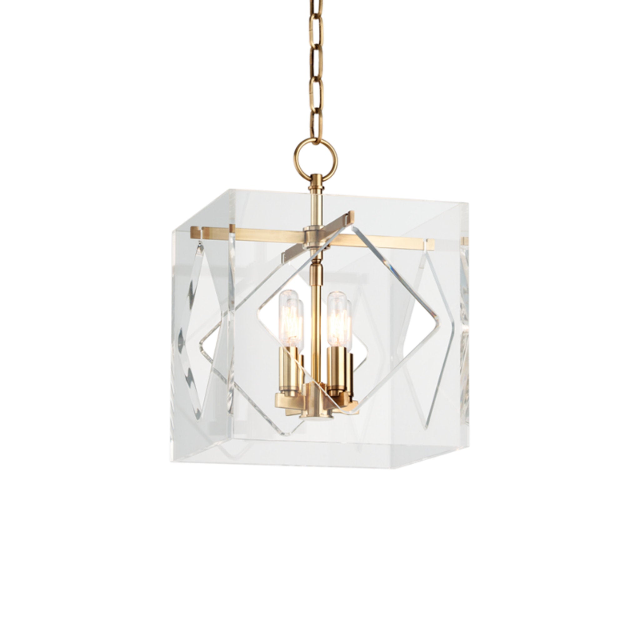 Travis 4 Light Lantern in Aged Brass