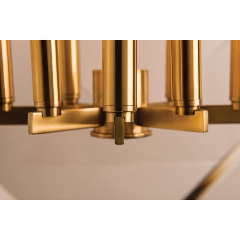 Travis 8 Light Chandelier in Aged Brass – Foundry Lighting