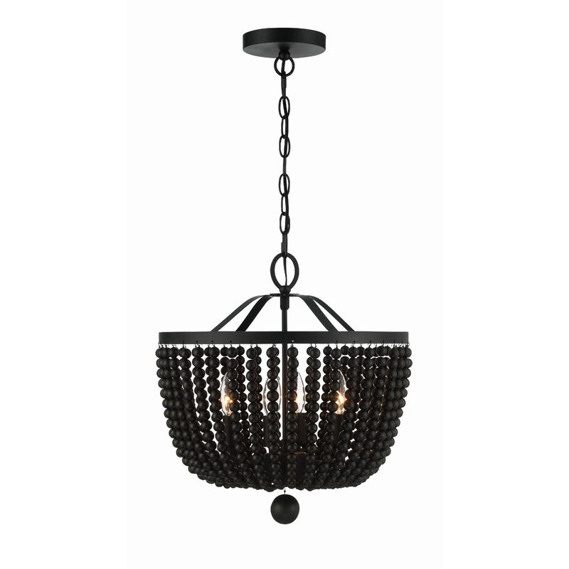 Rylee 4 Light Matte Black Chandelier – Foundry Lighting