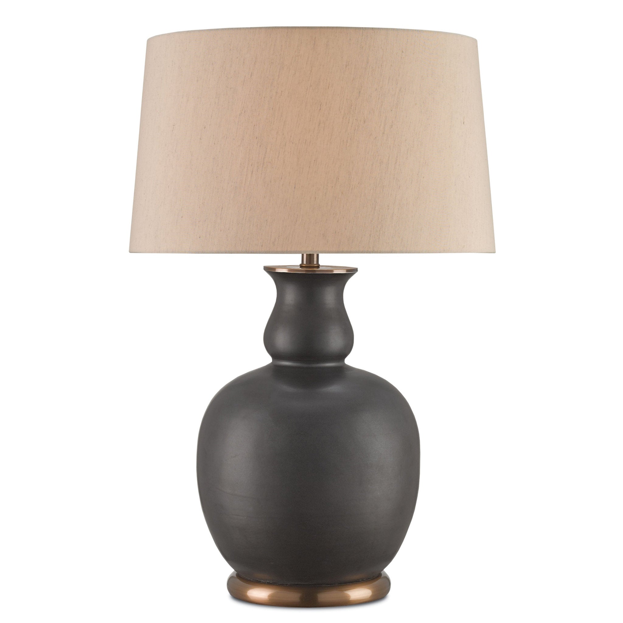 Ultimo Black Table Lamp - Matte Black/Antique Brass